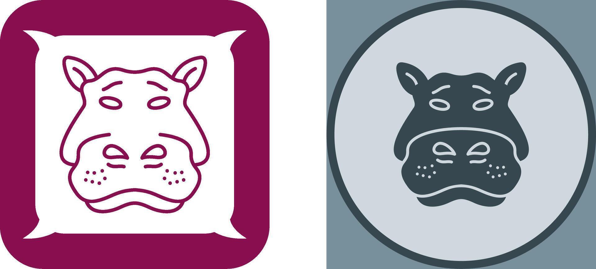 Hippo Icon Design vector