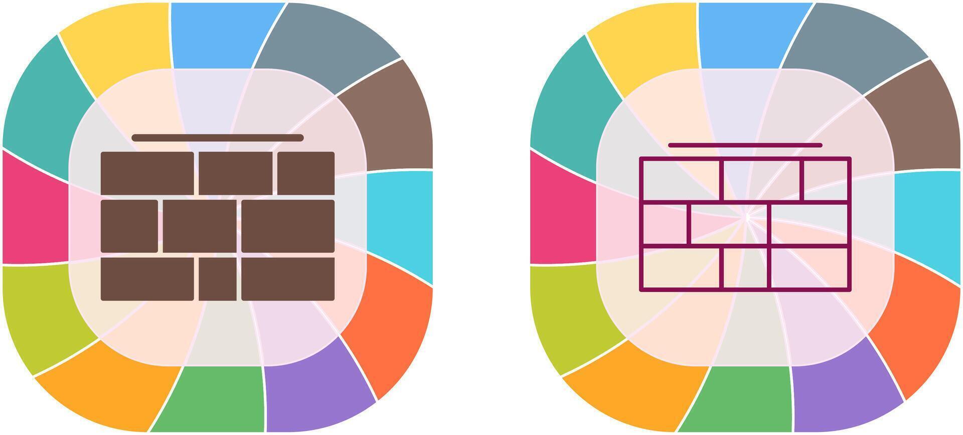 Brick wall Icon Design vector