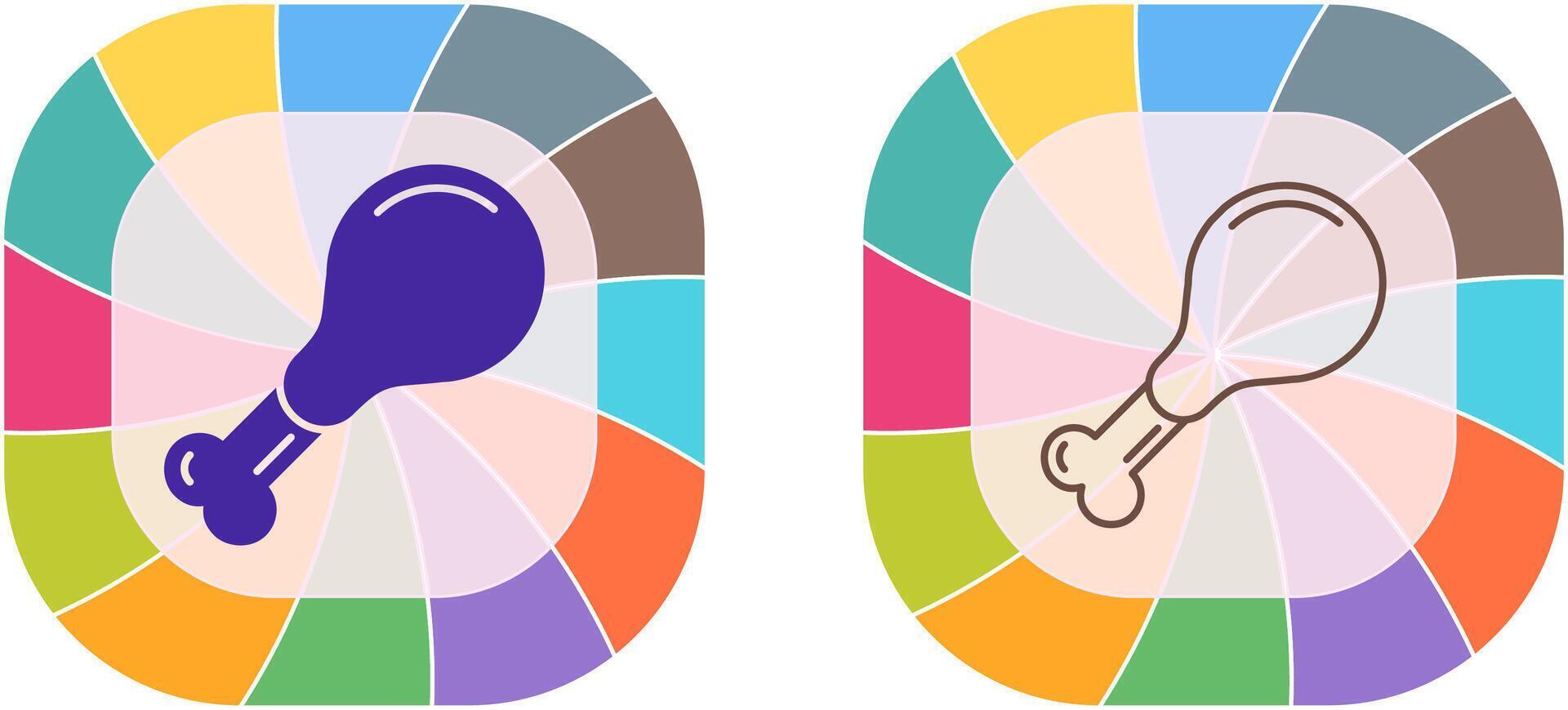 Chicken leg Icon Design vector