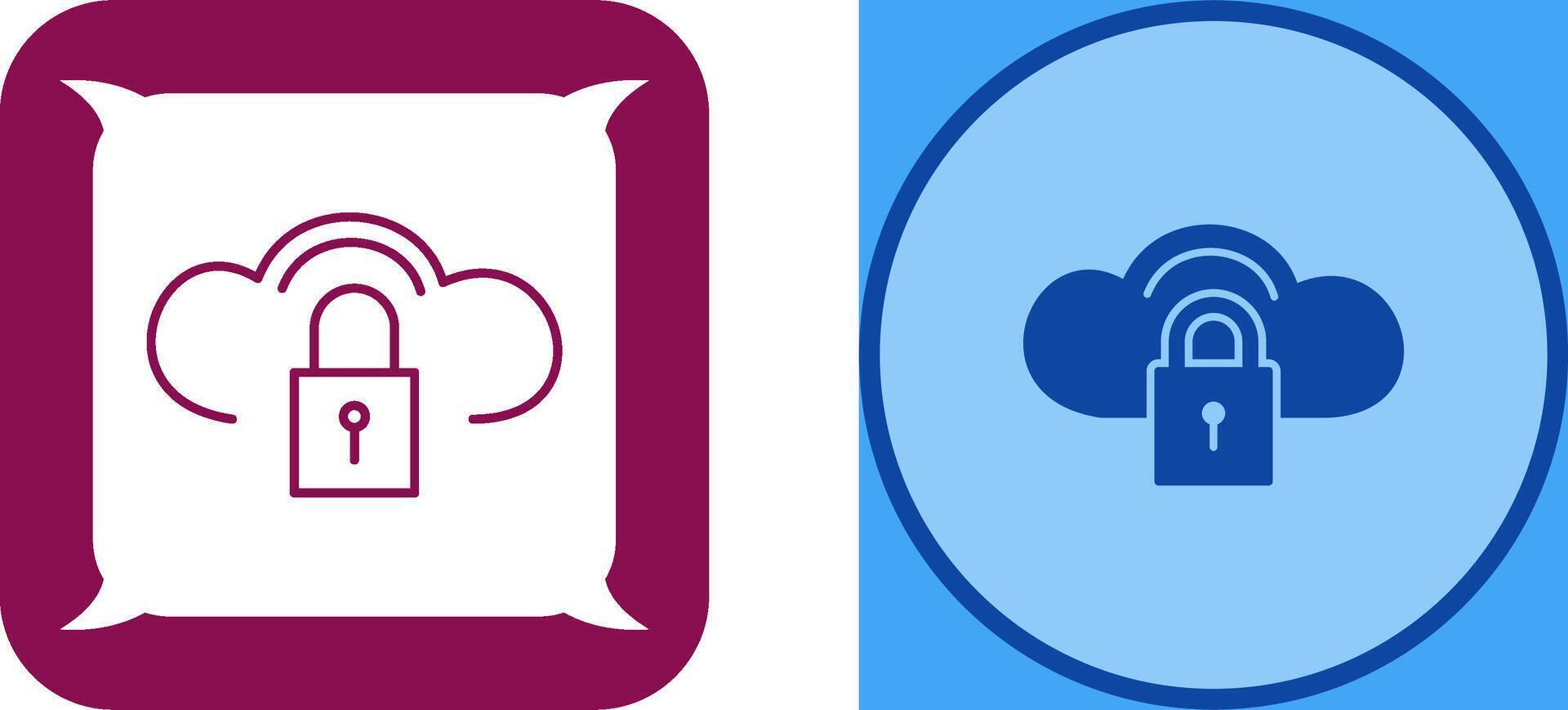 Secure Cloud Icon Design vector