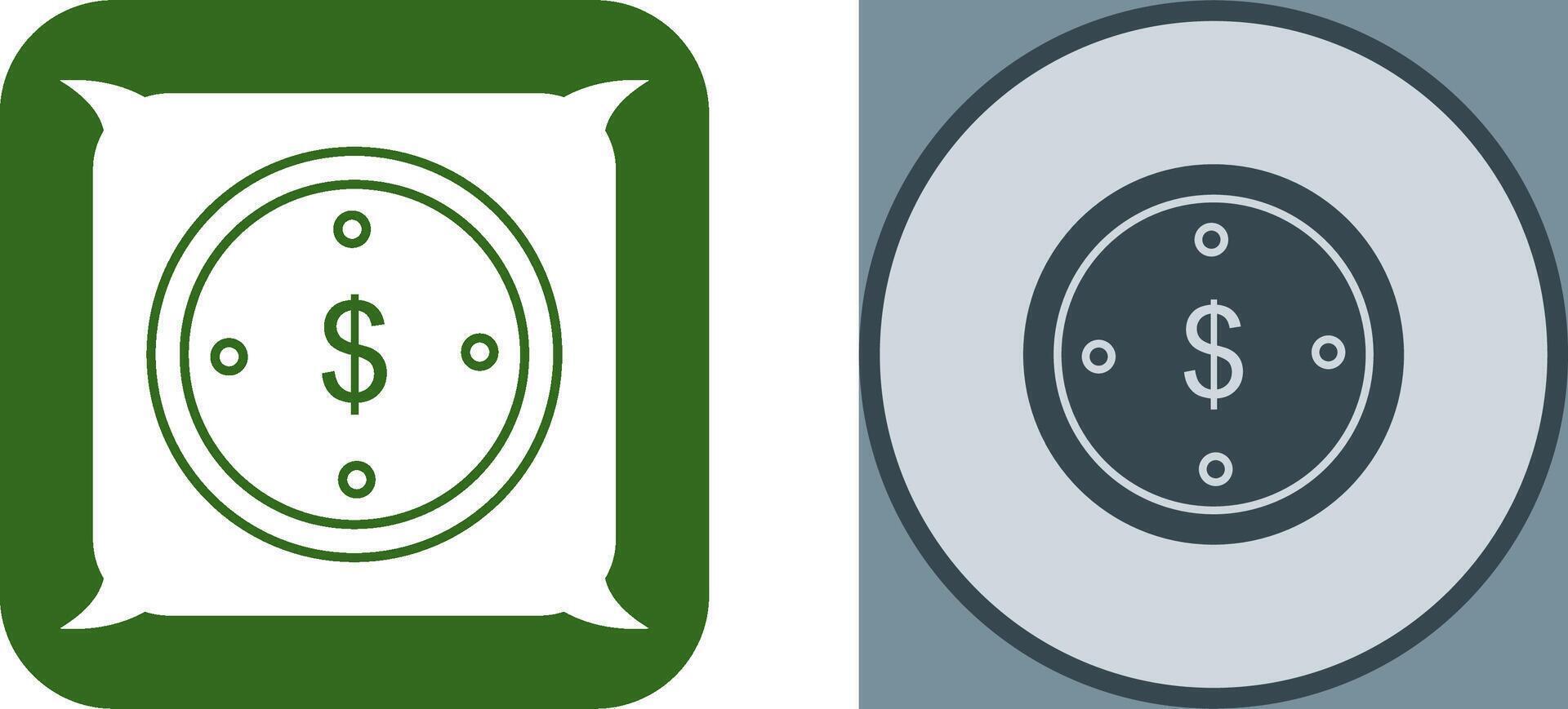 Dollar Coin Icon Design vector