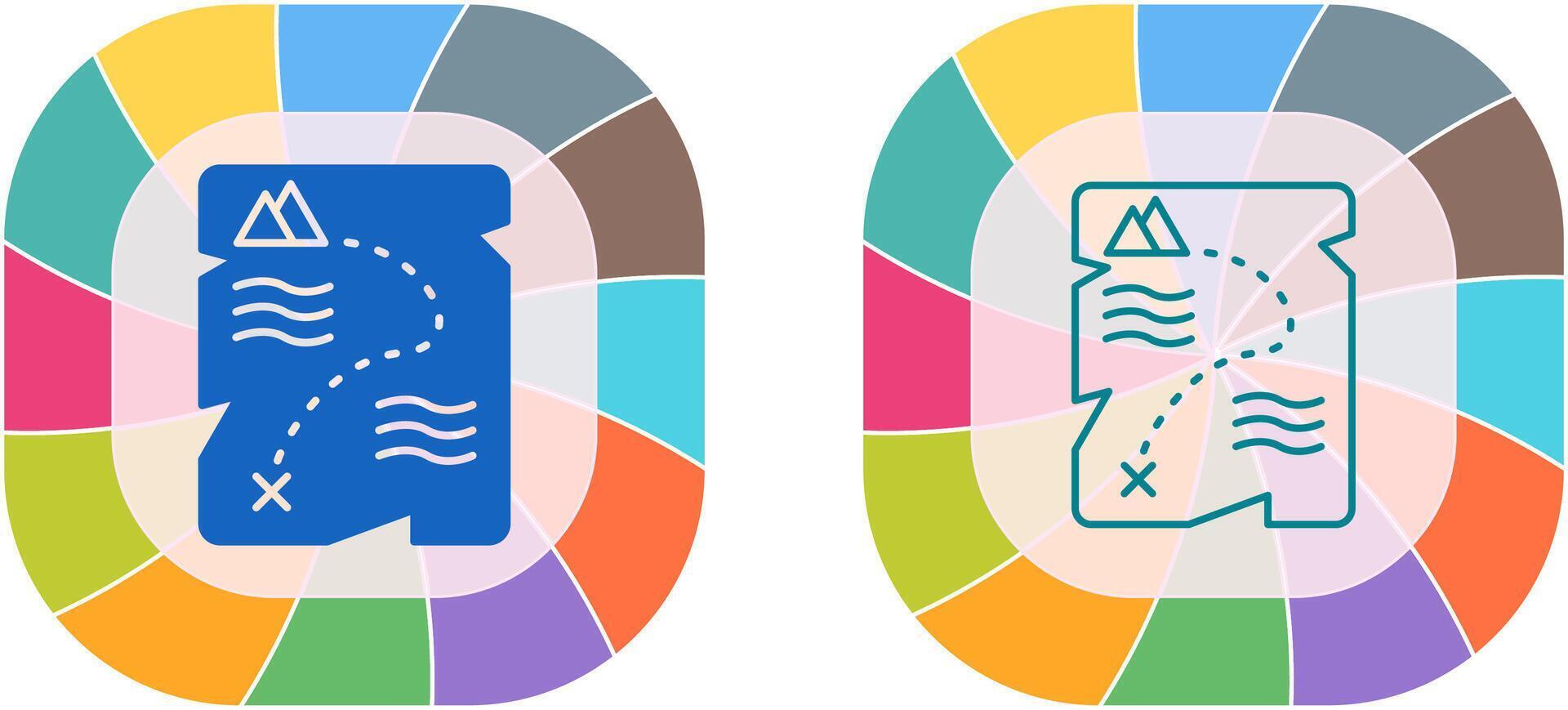 Treasure Map Icon Design vector