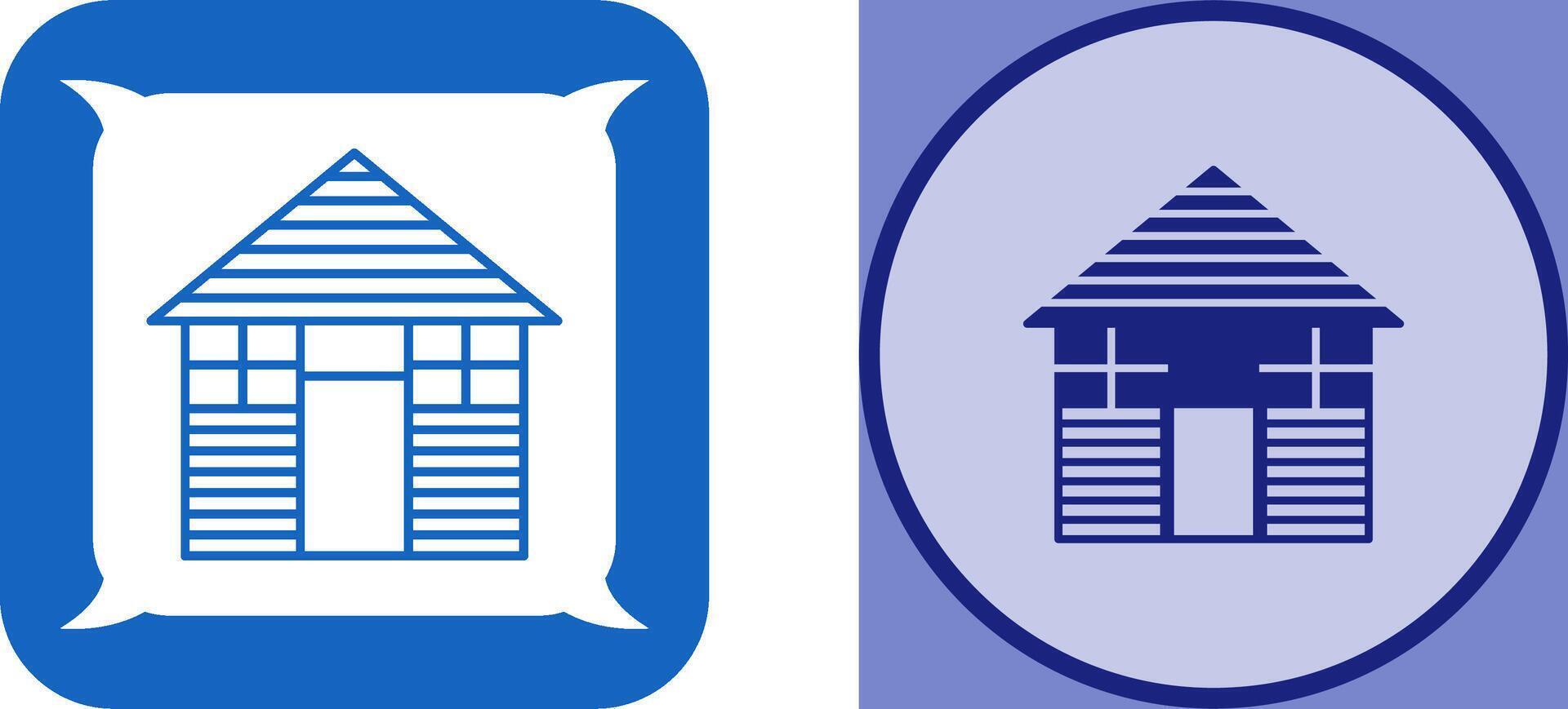 Wood Cabin Icon Design vector