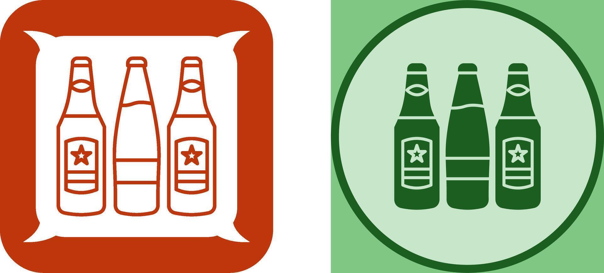 cerveza botellas icono diseño vector