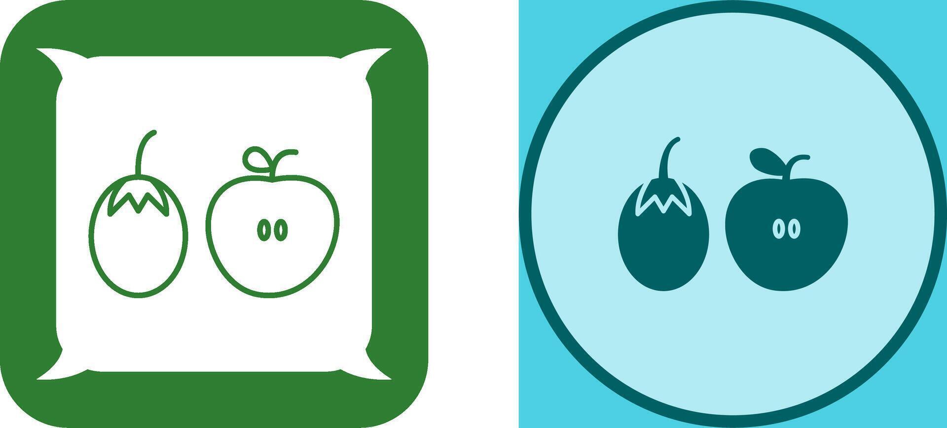 Fruits and VVegetables Icon Design vector