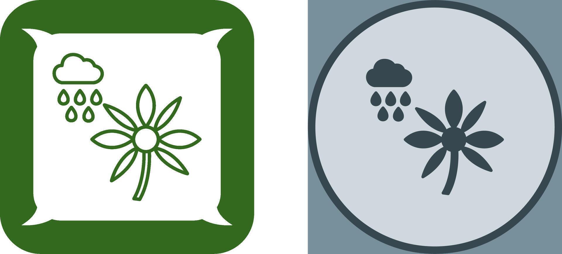 Flower with rain Icon Design vector