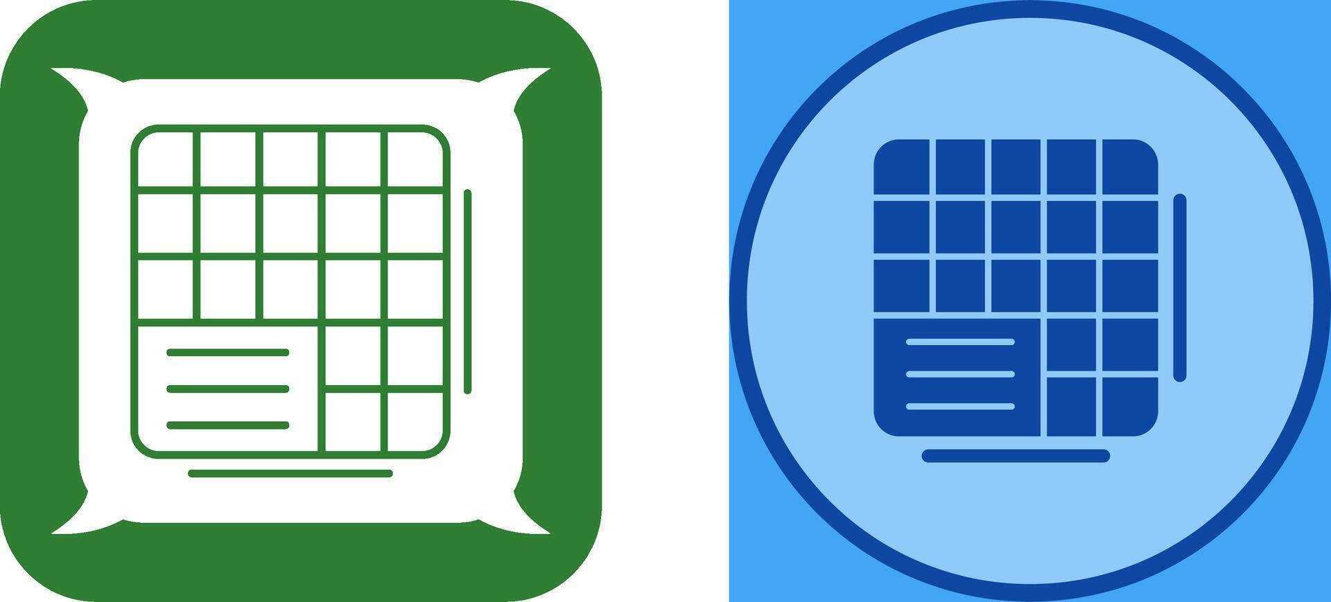 Table Data Icon Design vector