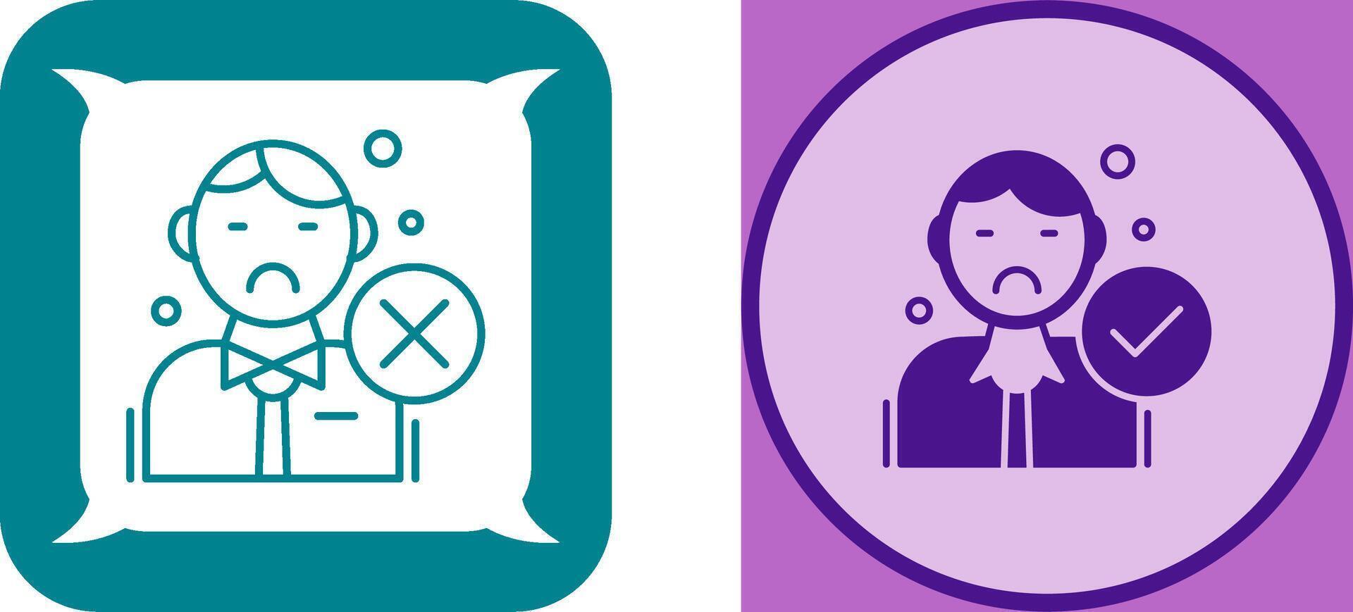 Rejected Icon Design vector