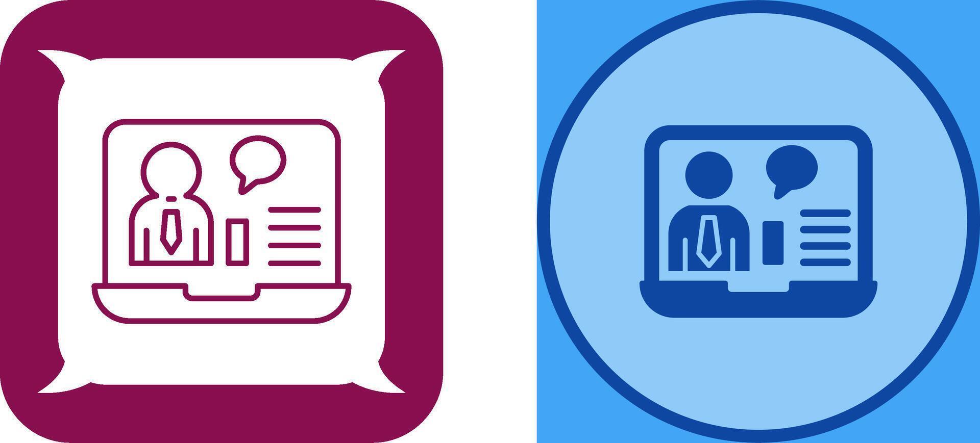 Online Job Interview Icon Design vector