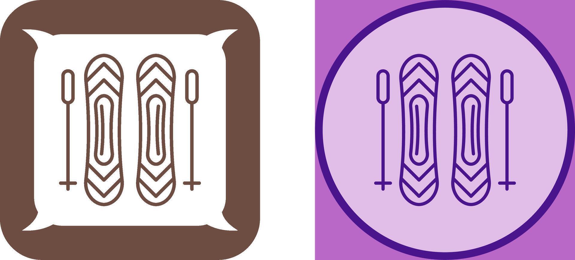 Ski Sticks Icon Design vector