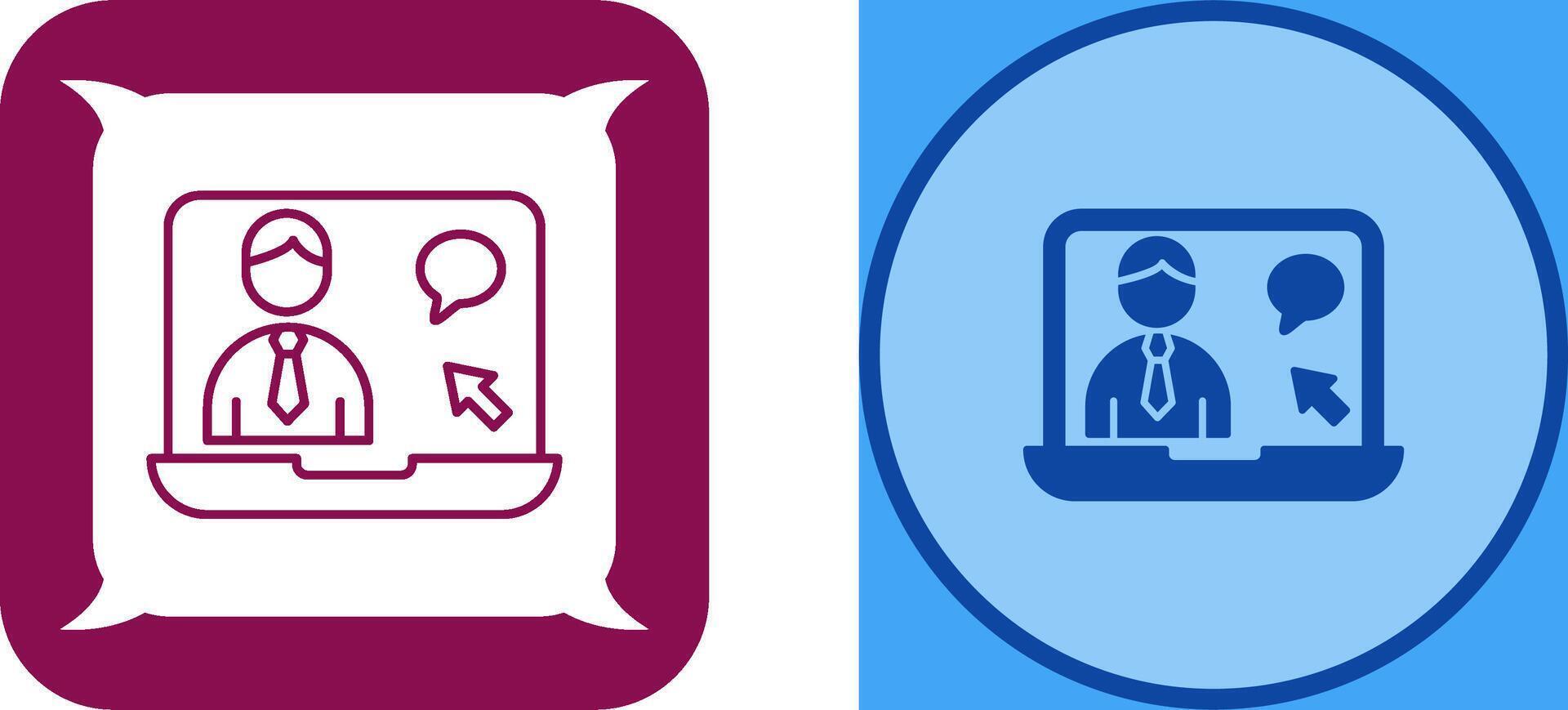 Online Interview Icon Design vector