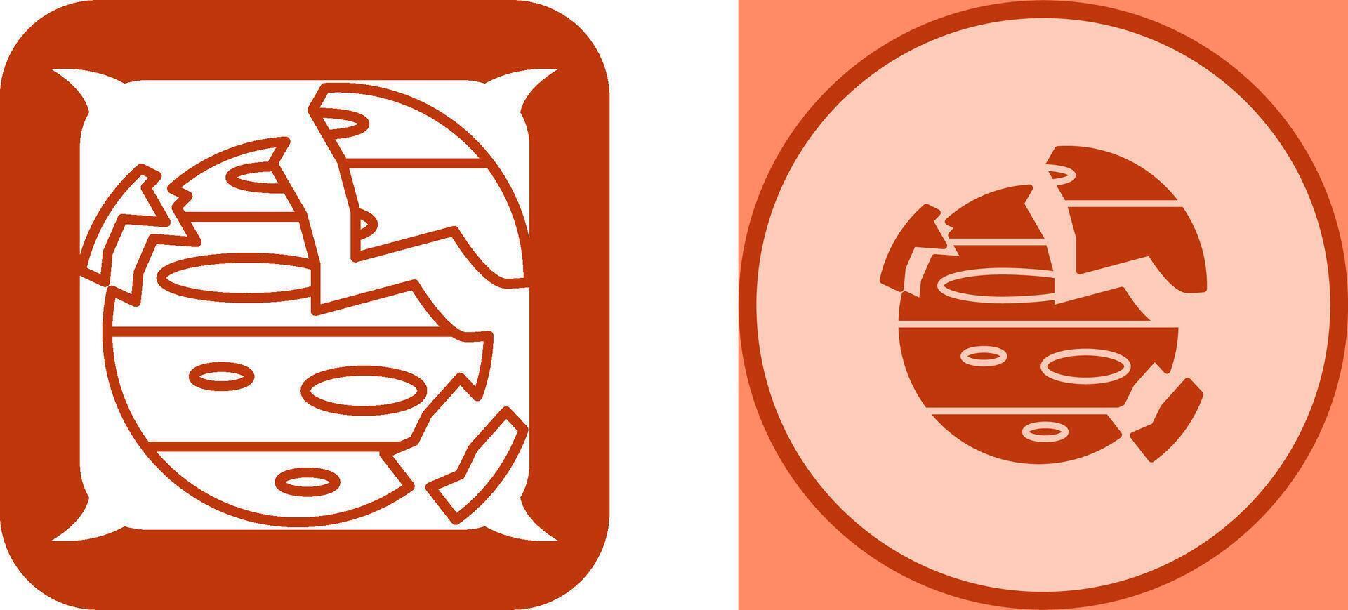 Destroyed Icon Design vector