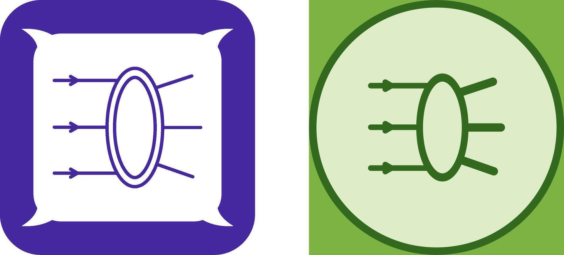 Refraction Icon Design vector