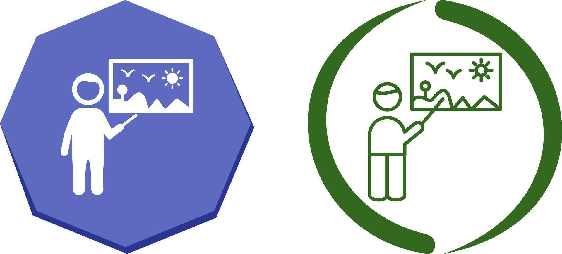Art Museum Guide Icon Design vector