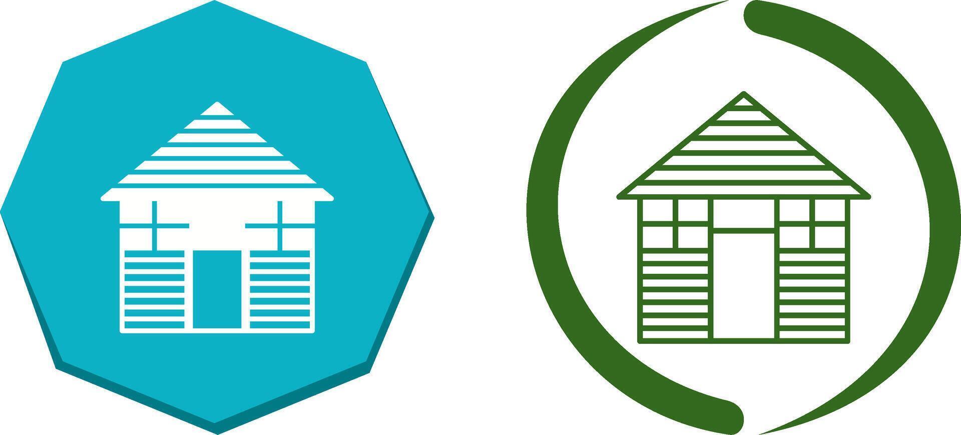 Wood Cabin Icon Design vector
