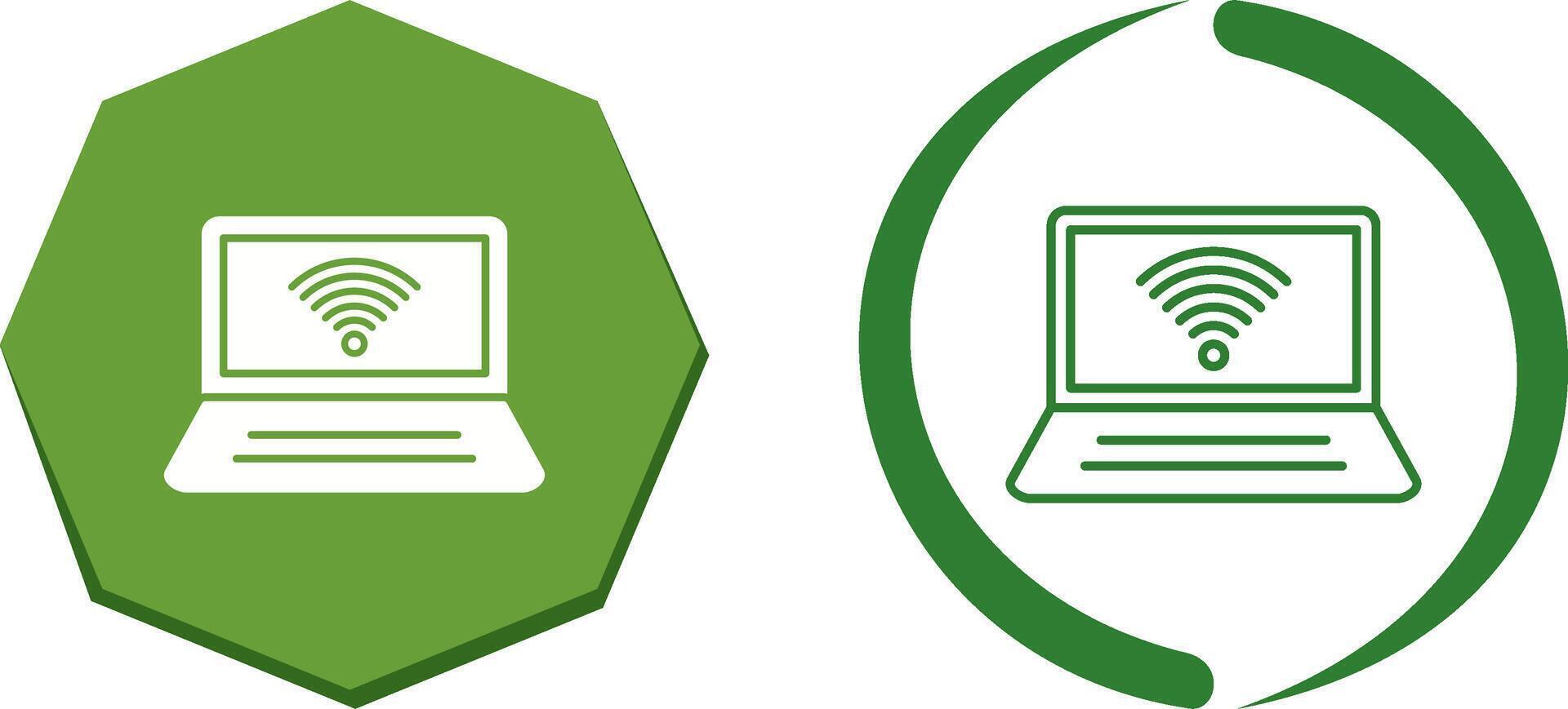 Connected Laptop Icon Design vector
