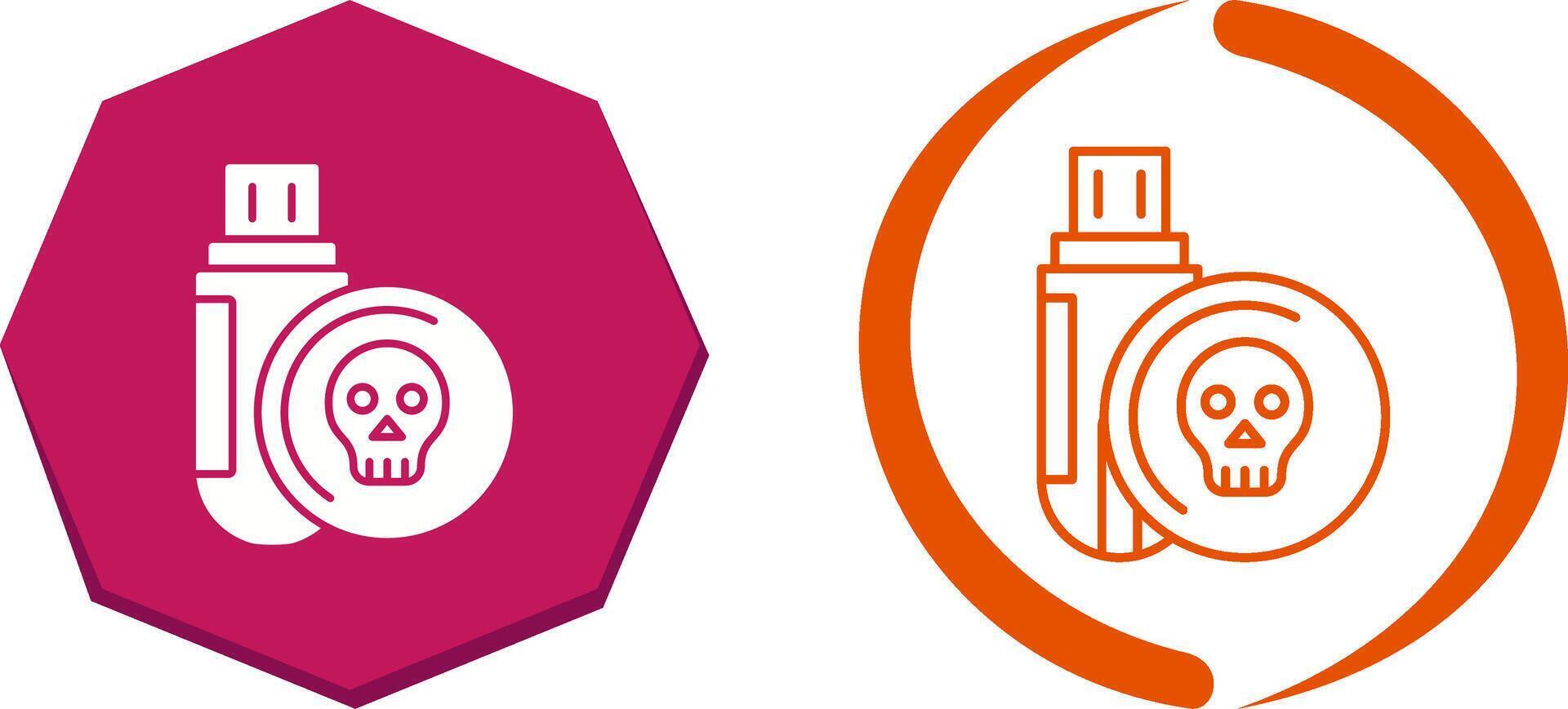 Infected Usb Drive Icon Design vector