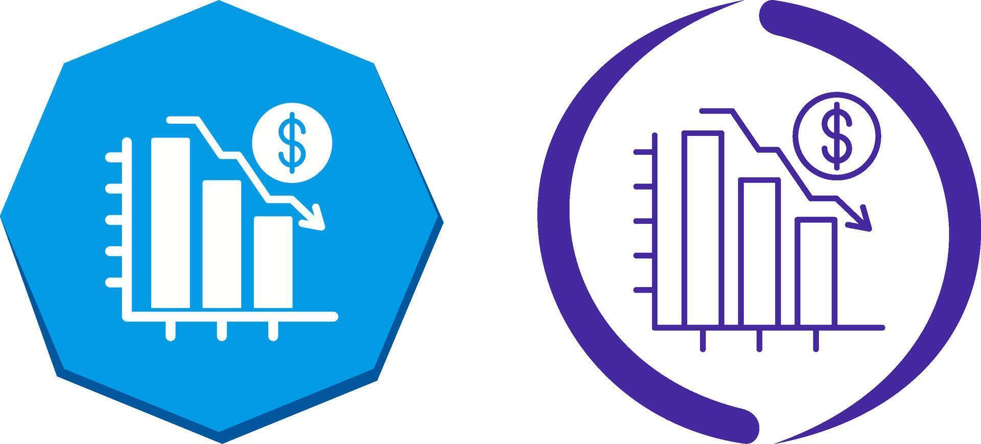Chart Down Icon Design vector