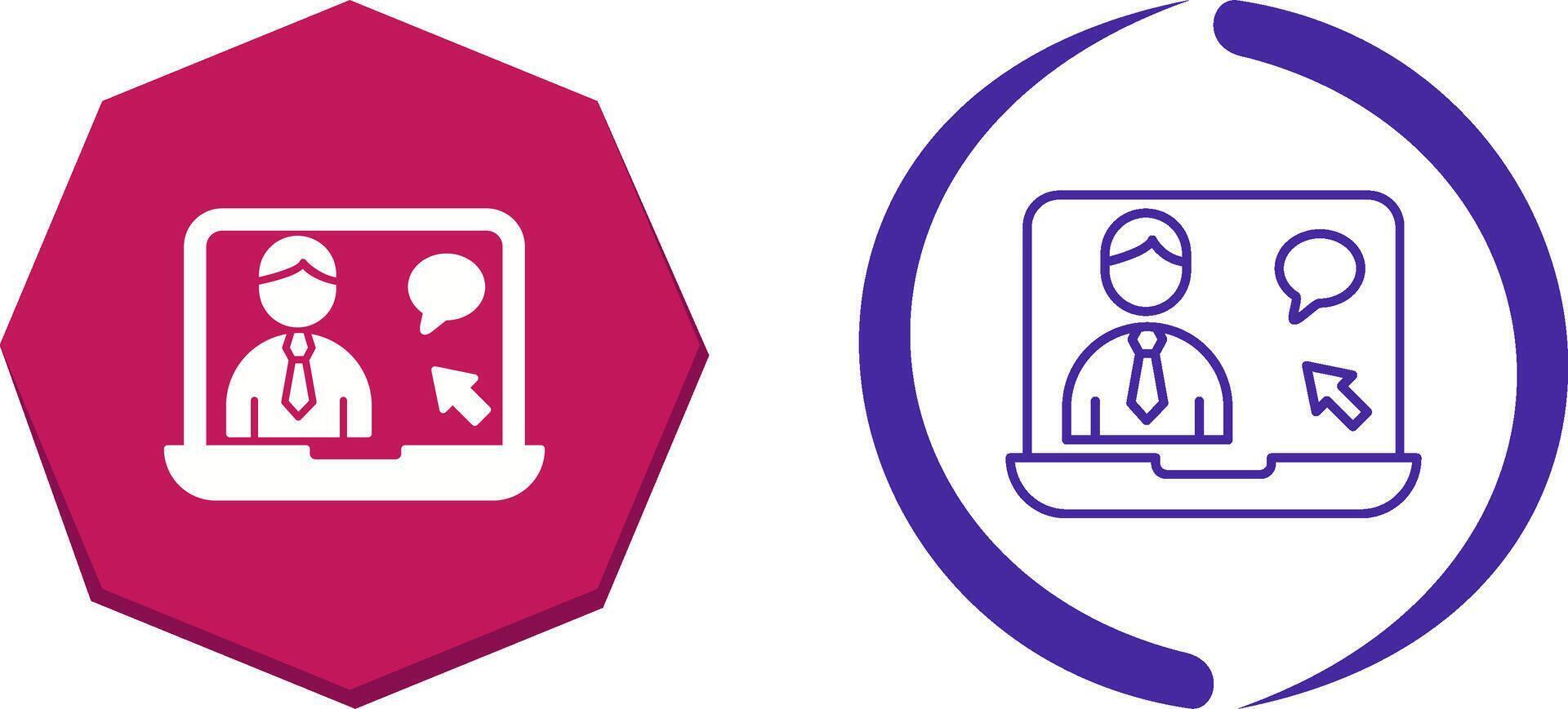 Online Interview Icon Design vector