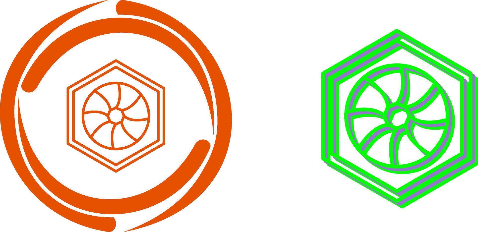 Unique Hexagonal Diaphram Icon Design vector