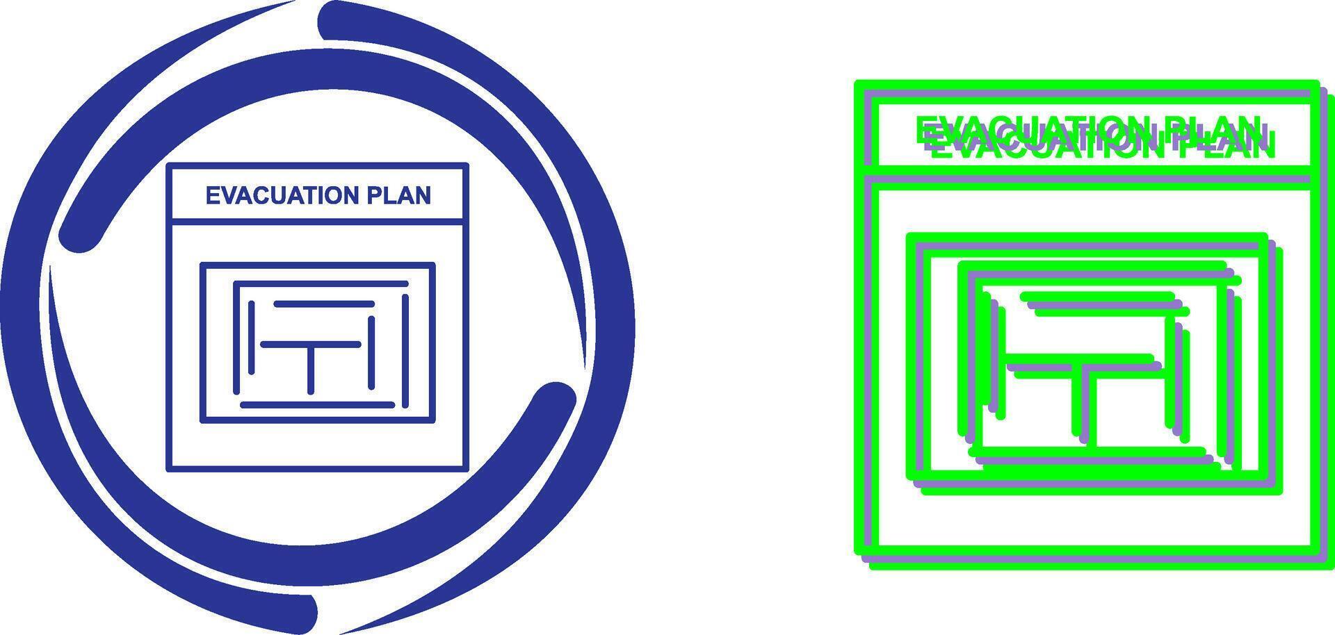 Evacuation Plan Icon Design vector