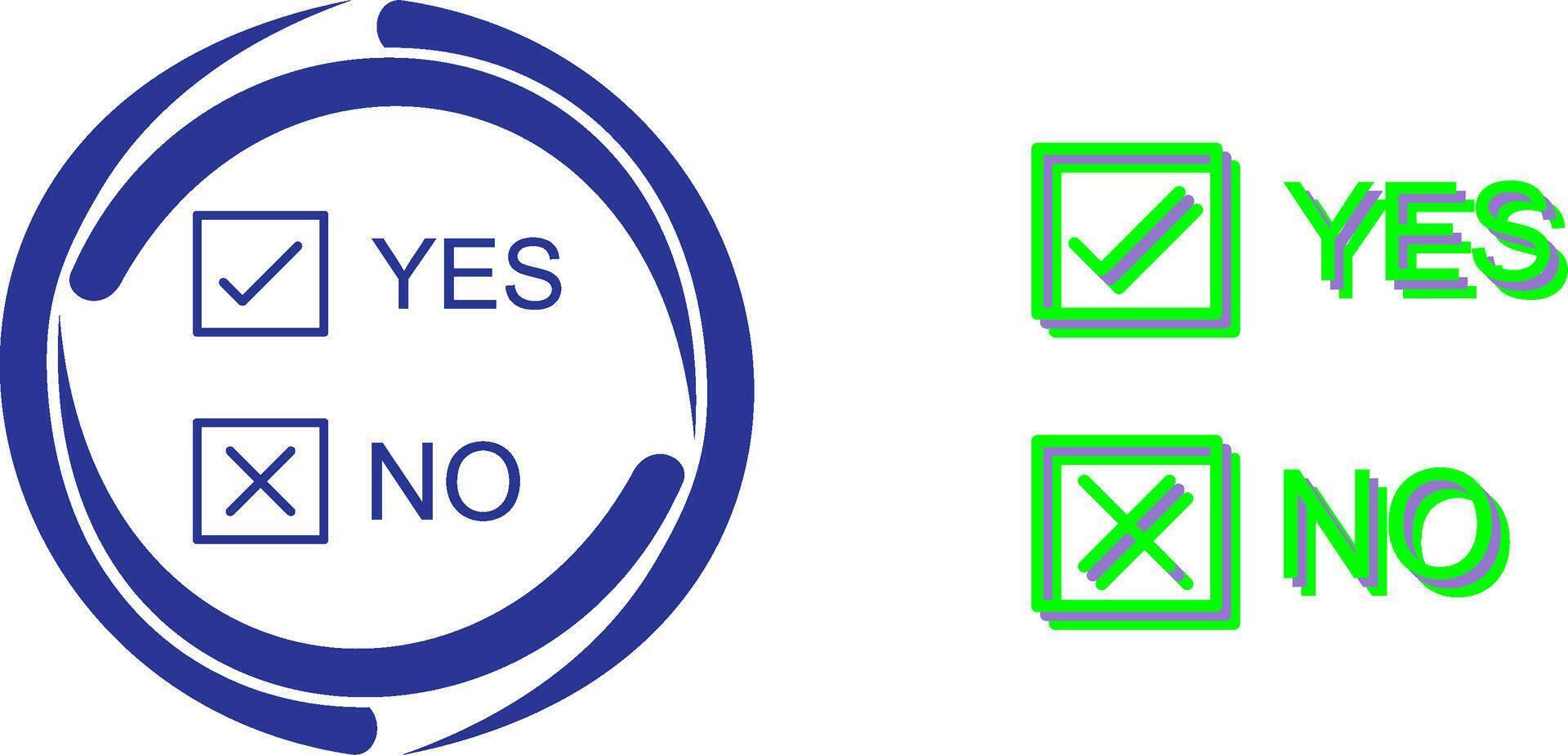 Yes No Option Icon Design vector
