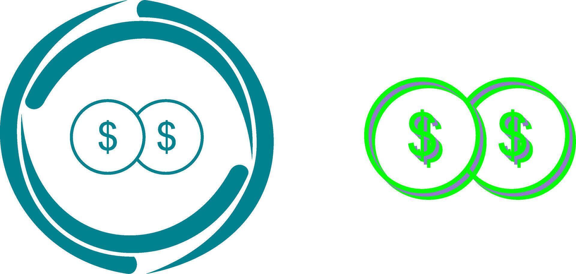 Unique Coins Icon Design vector