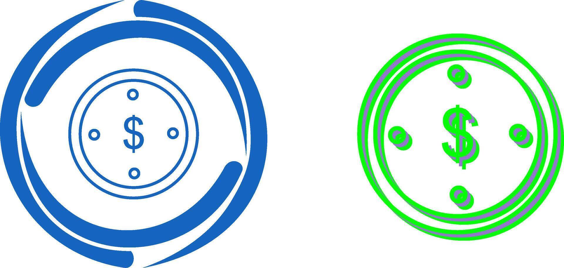Dollar Coin Icon Design vector