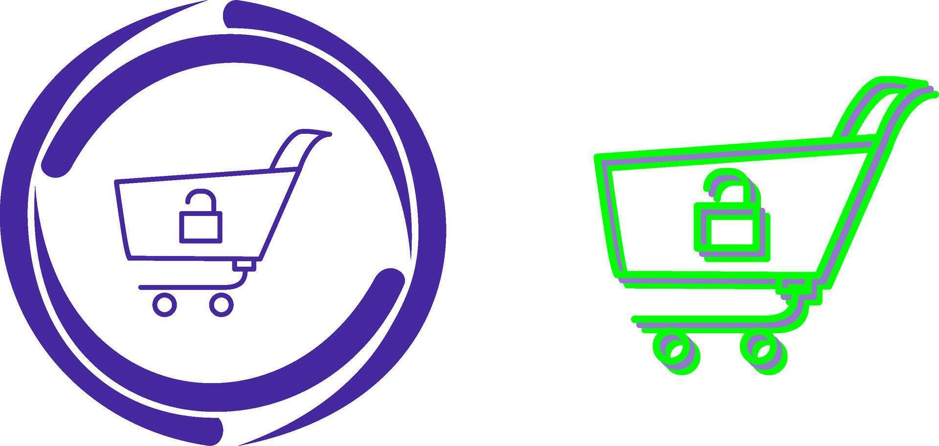 Unique Unlock Cart Icon Design vector