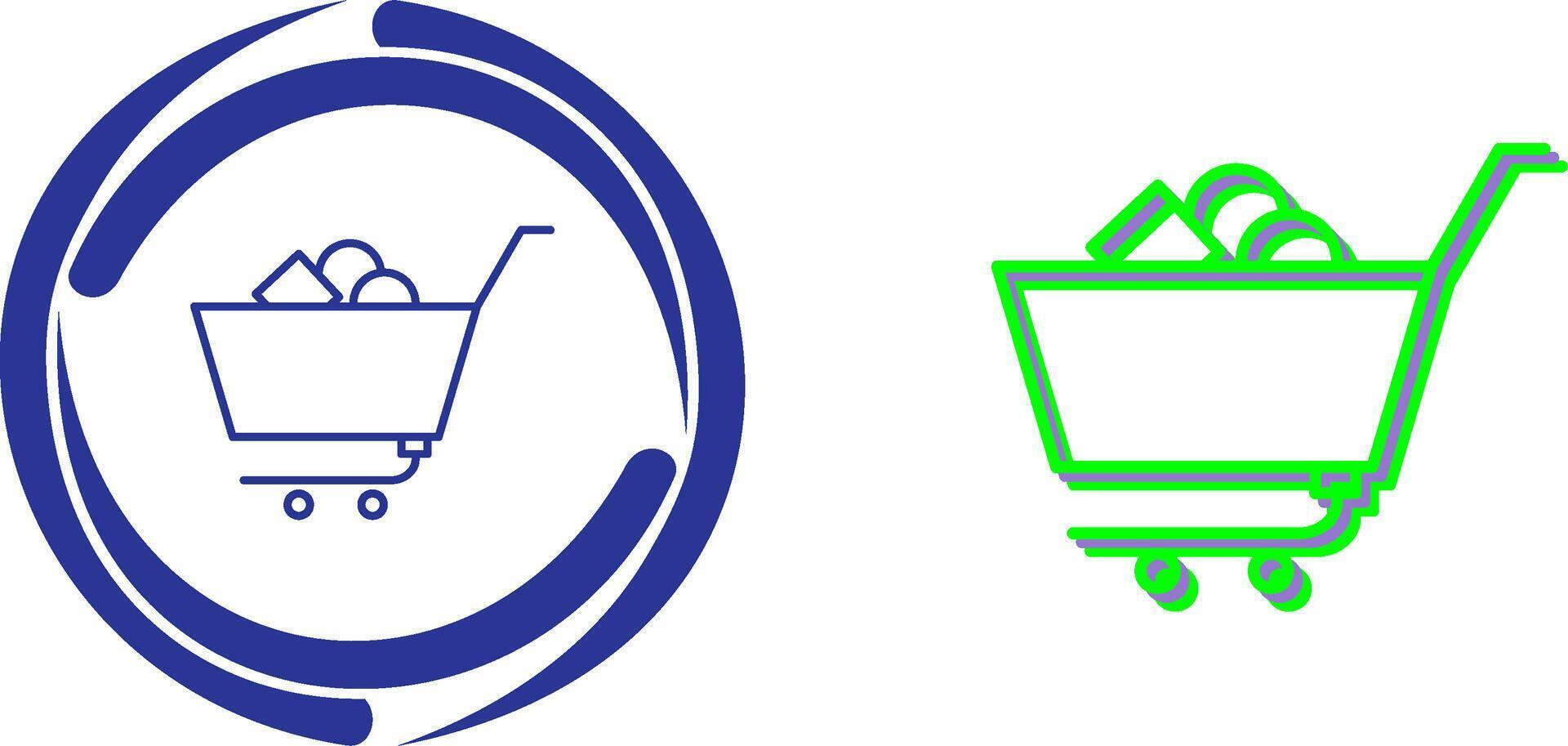 Unique Shopping Cart II Icon Design vector