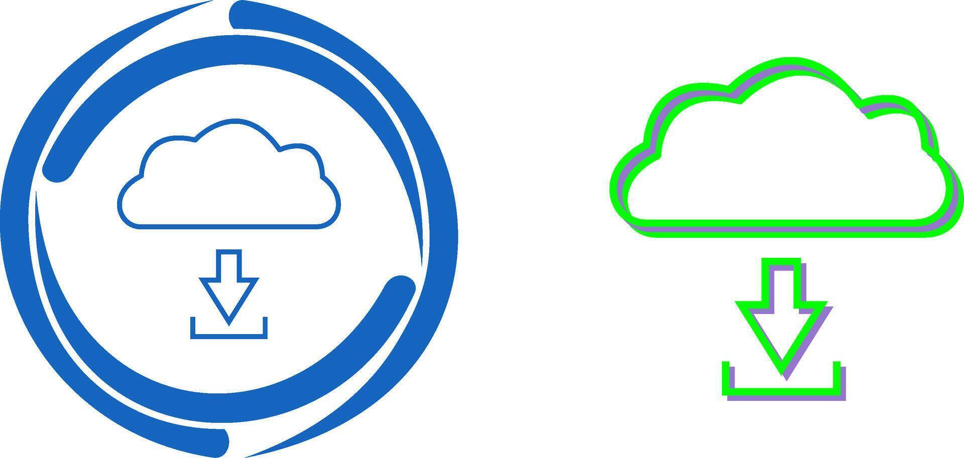 Unique Download from Cloud Icon Design vector