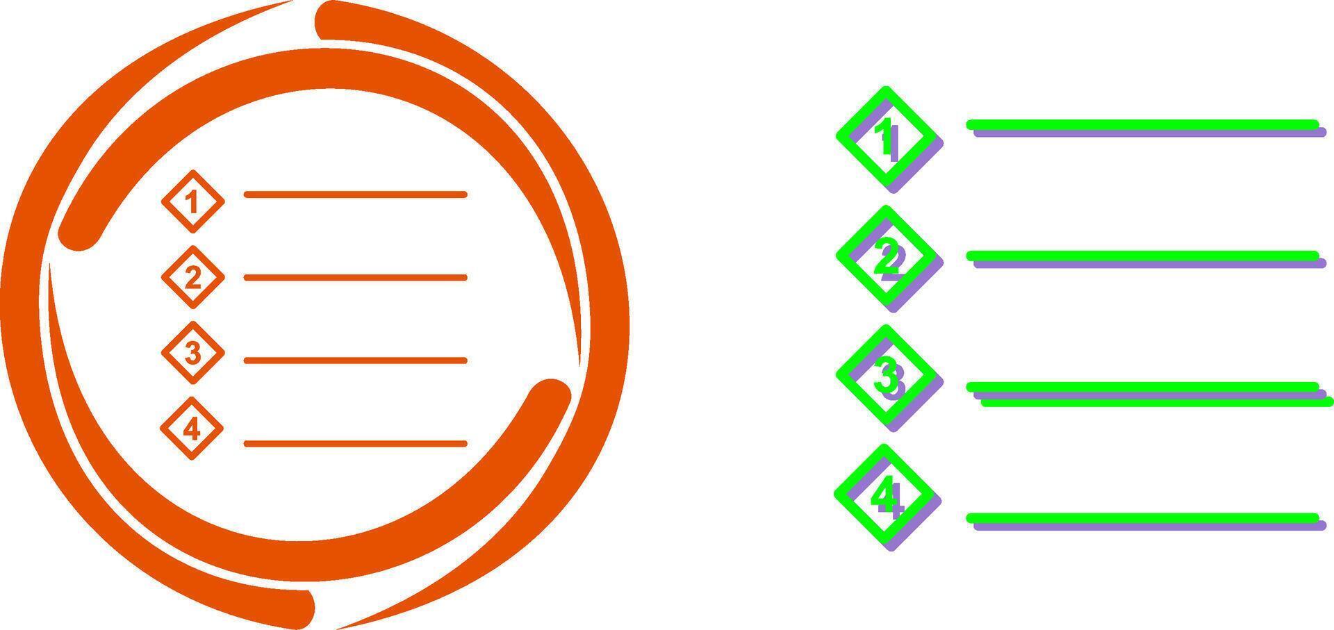 Unique Numbered list Icon Design vector
