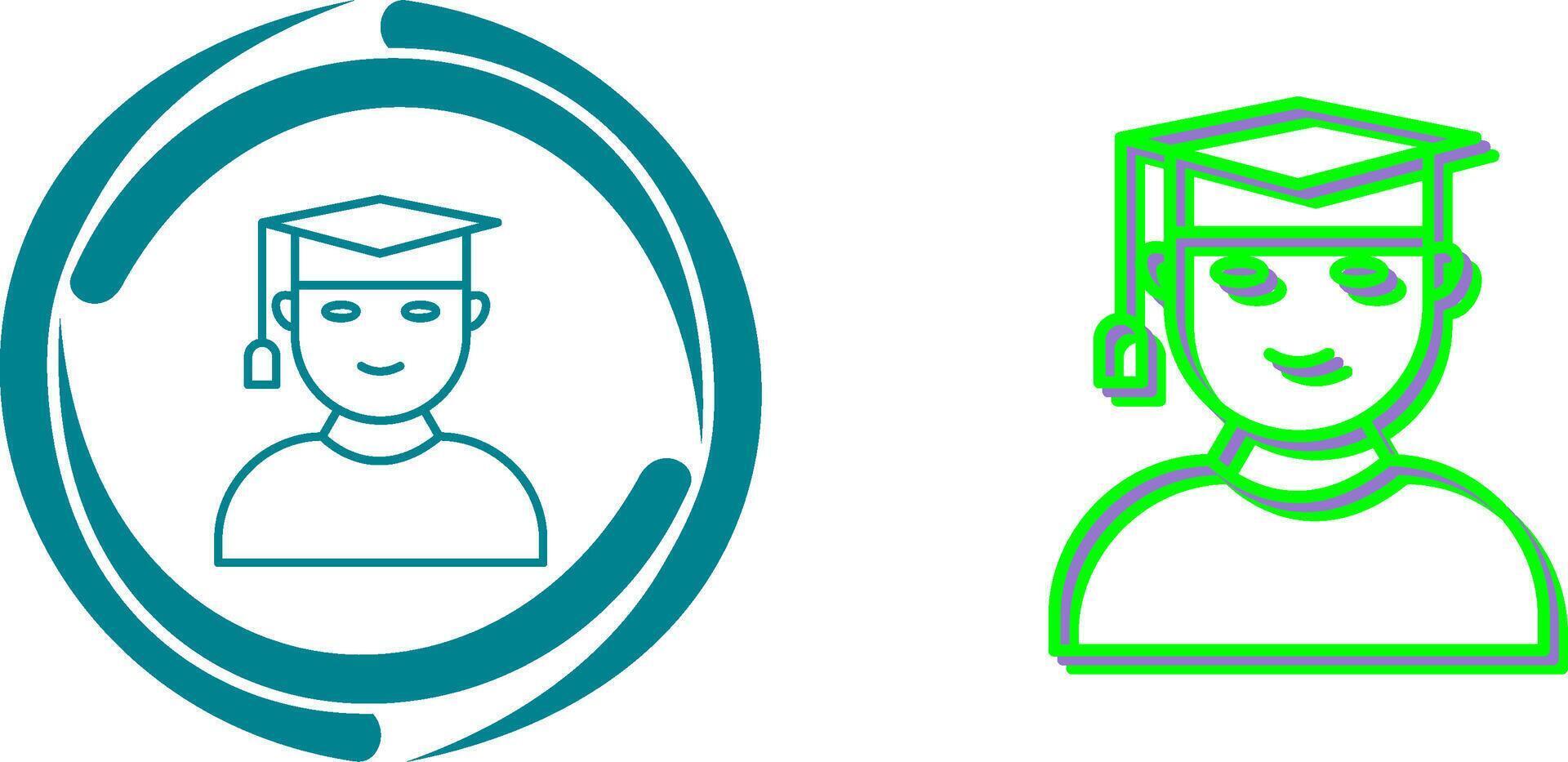 Unique Male Graduate Icon Design vector