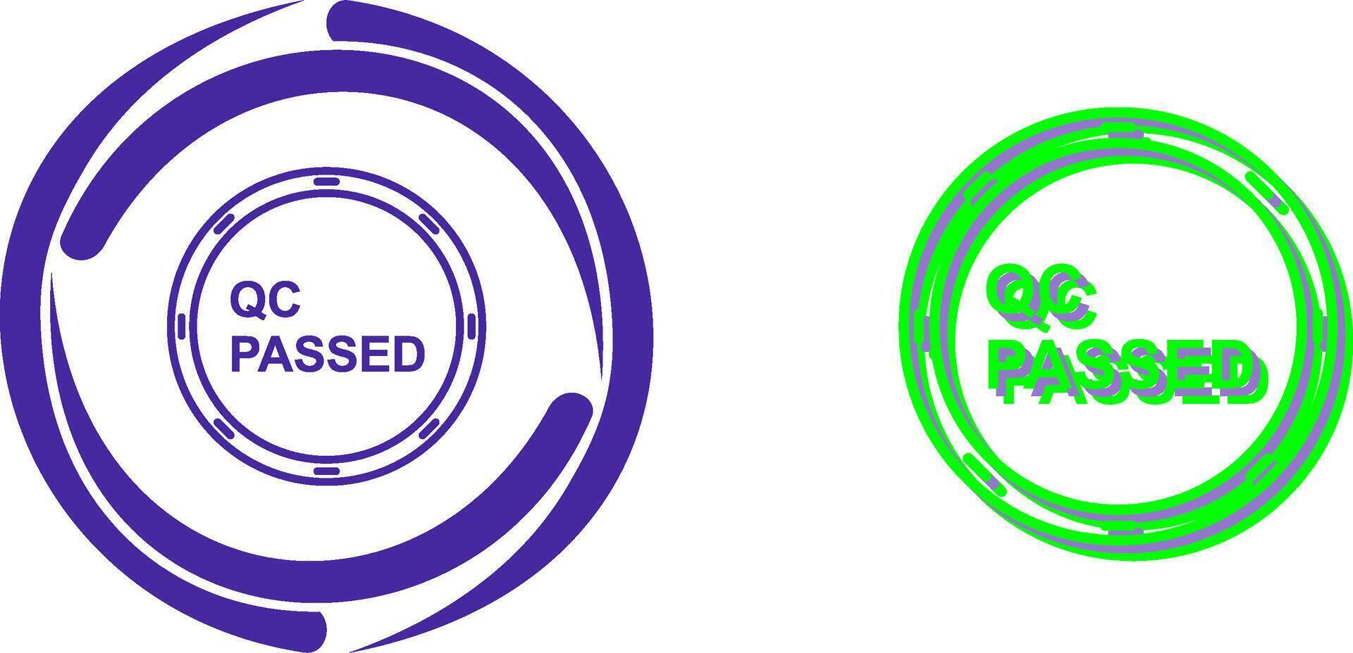 Unique QC Passed Icon Design vector