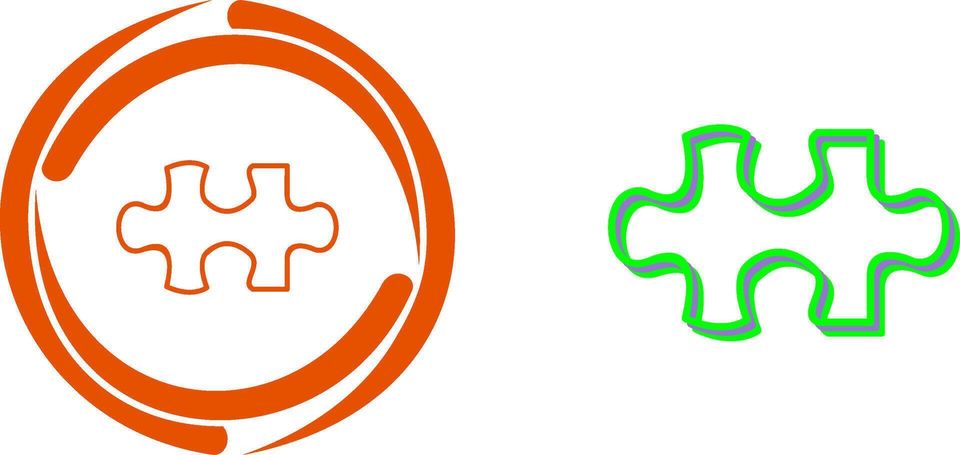 Unique Puzzle Piece Icon Design vector