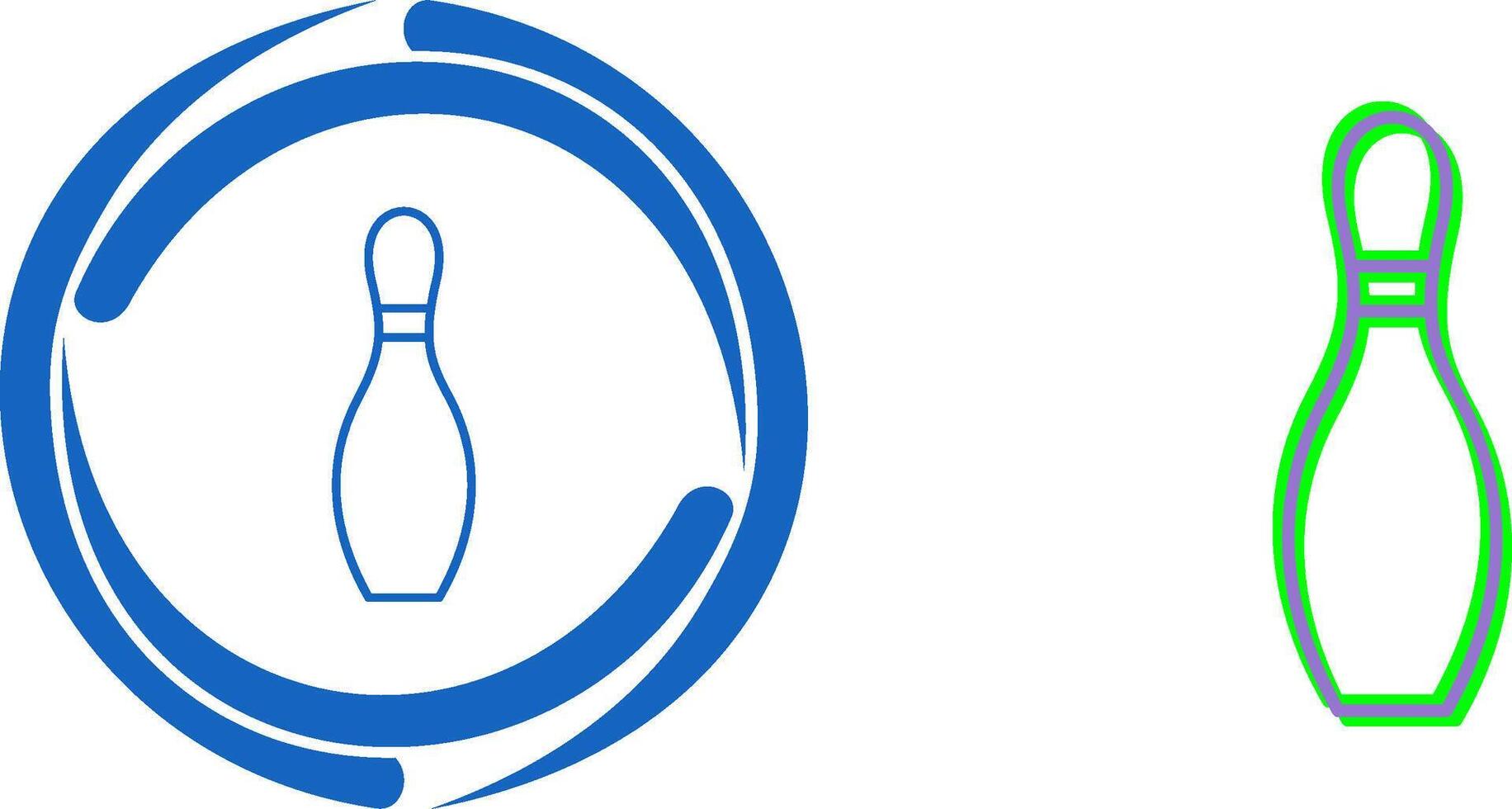 Unique Bowling Pin Icon Design vector