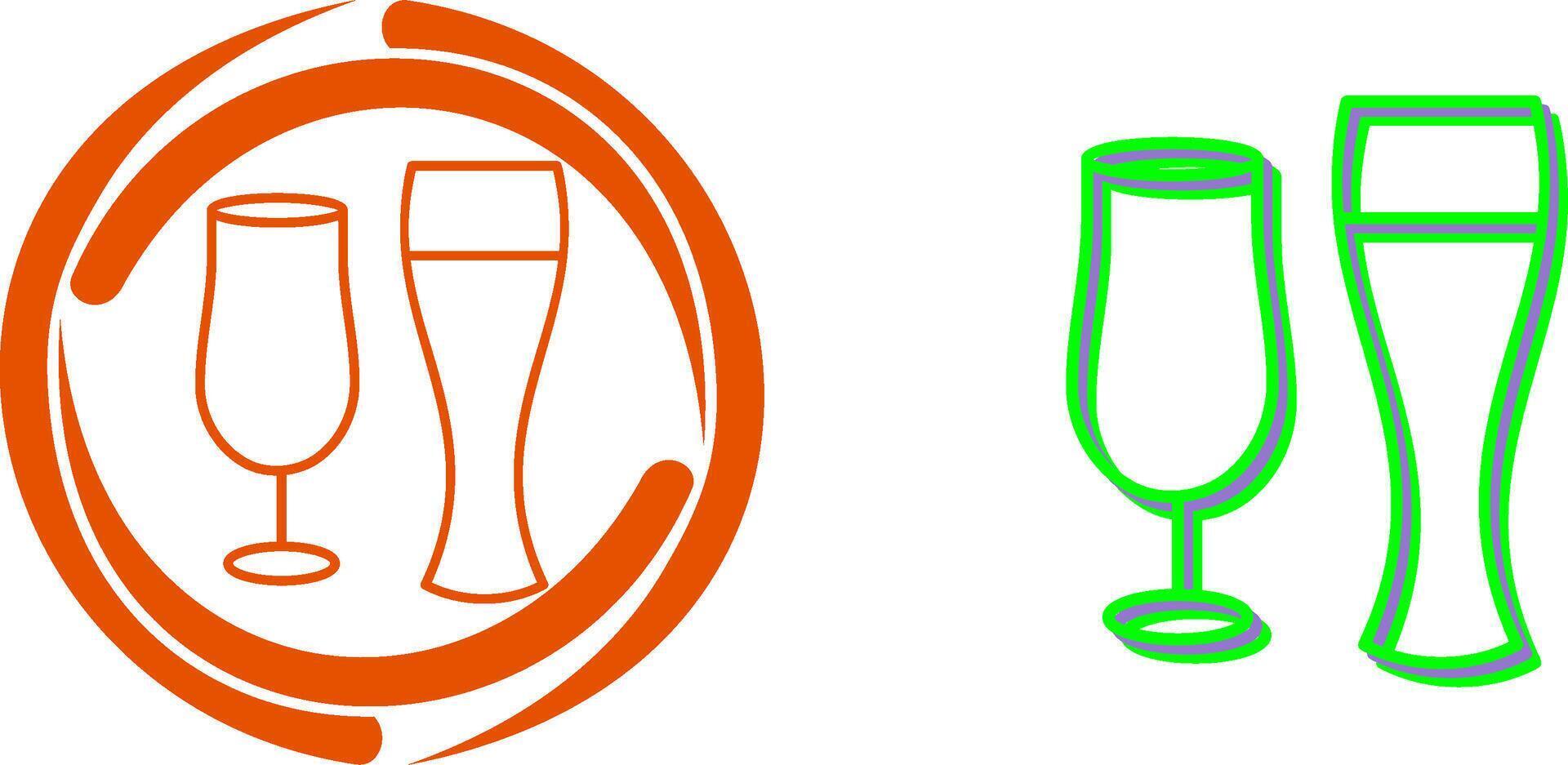 Unique Beer Glasses Icon Design vector