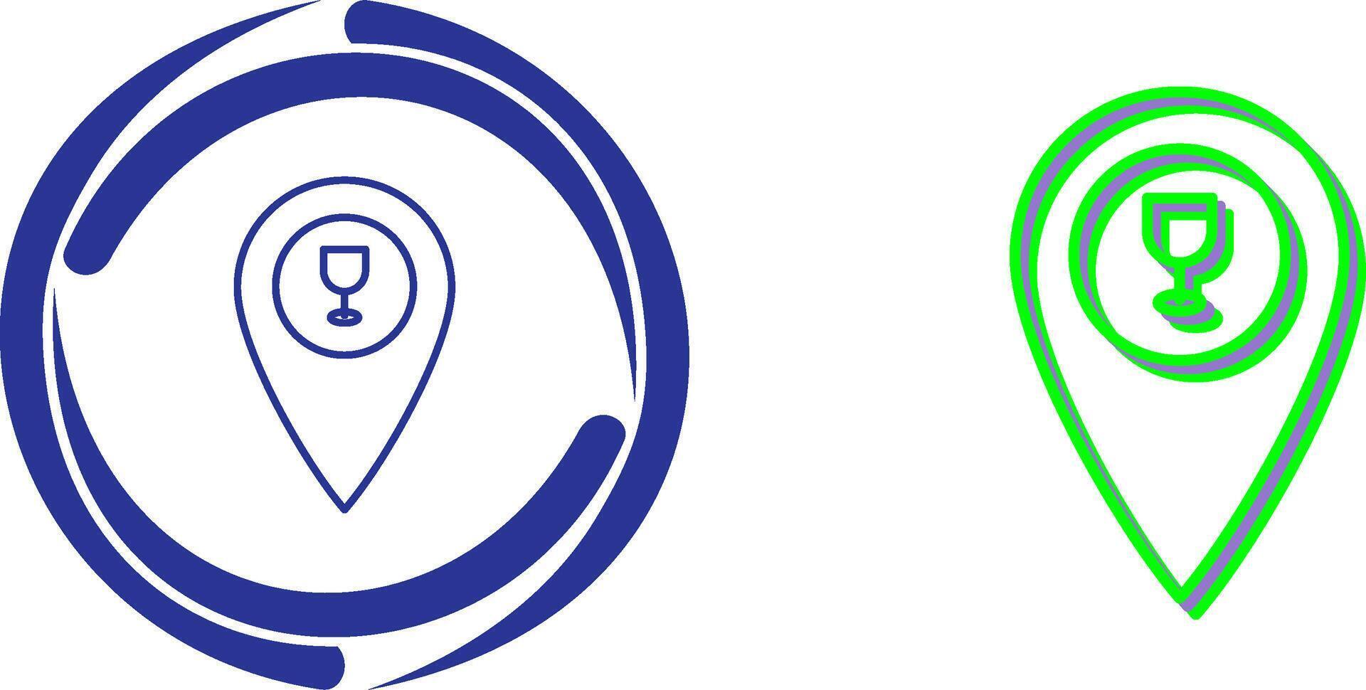 Unique Bar Location Icon Design vector