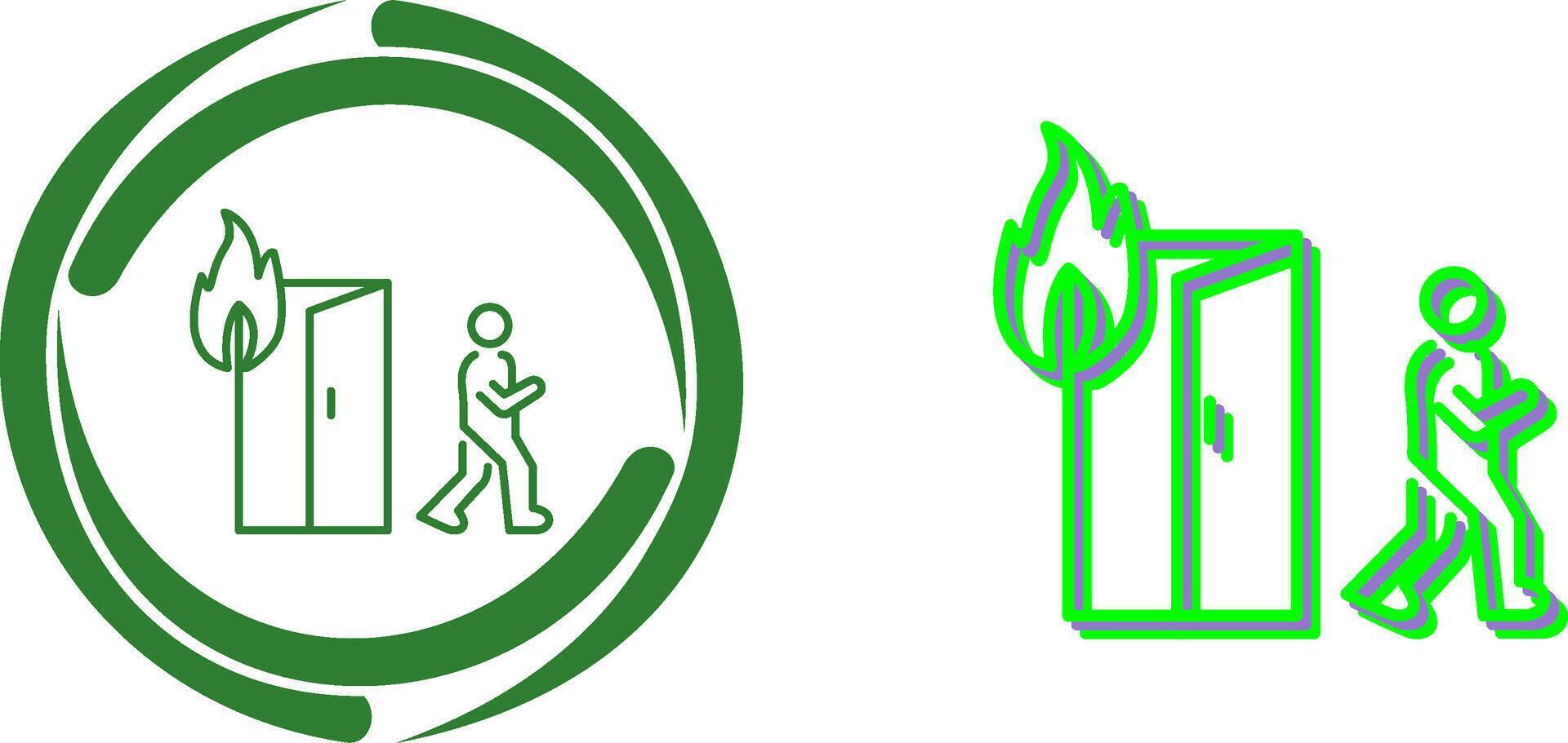 Unique Running from Fire Icon Design vector