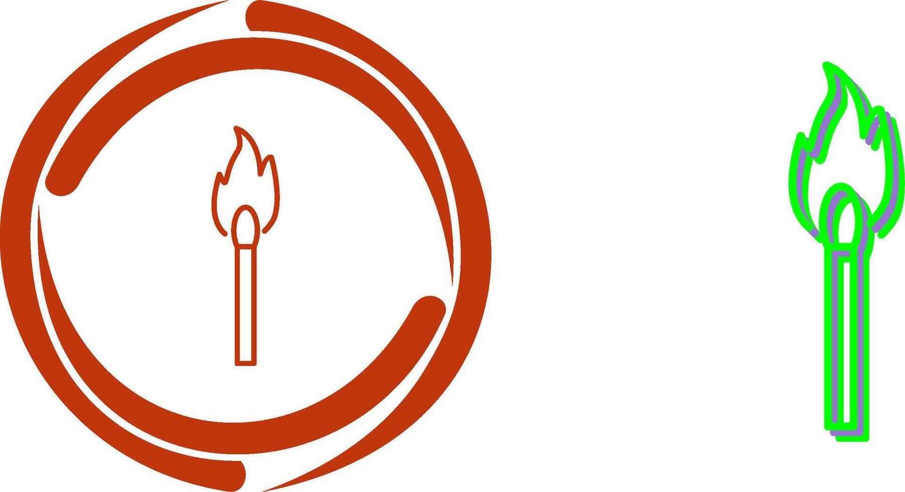 Unique Lit Matchstick Icon Design vector