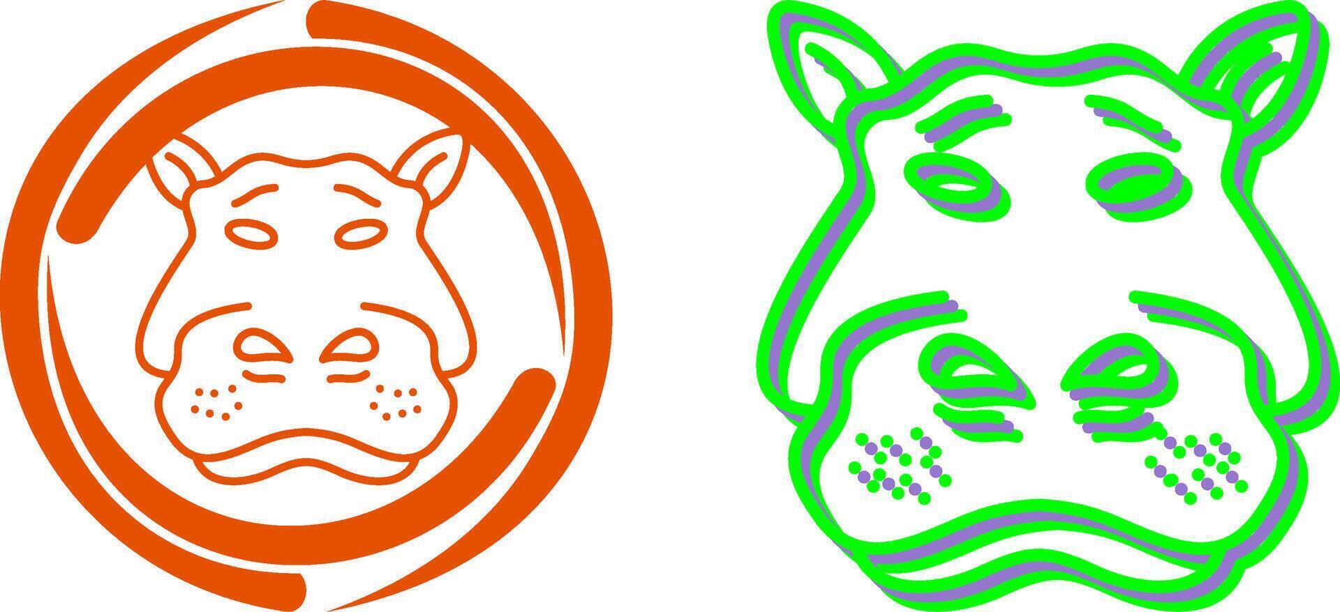 Hippo Icon Design vector