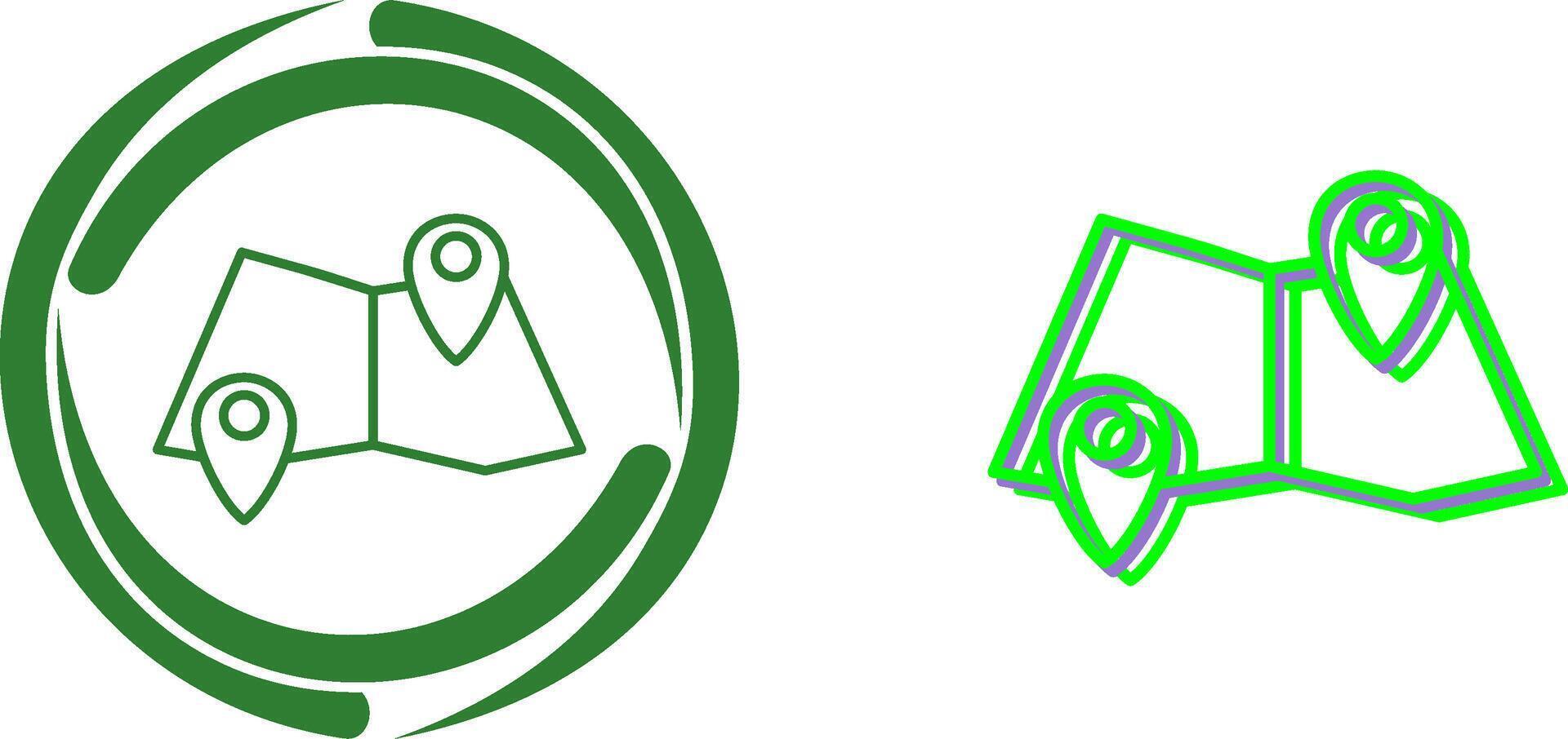 Folded Map Icon Design vector