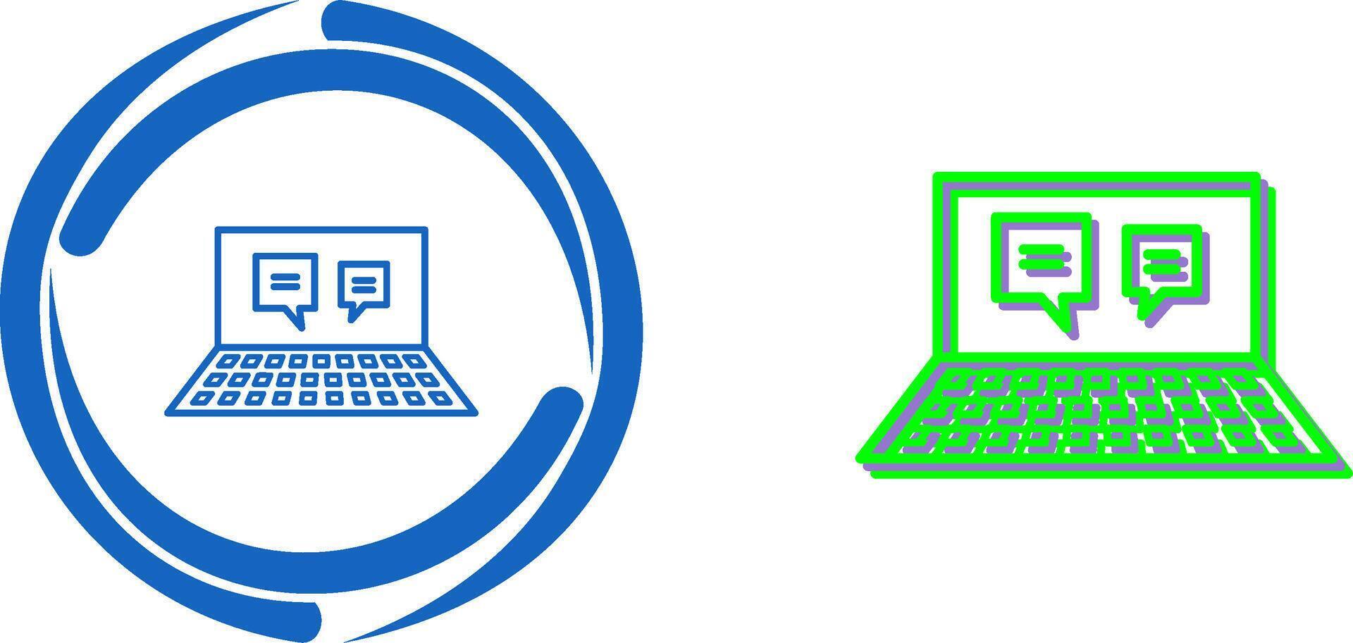 Unique Online Converstaion Icon Design vector
