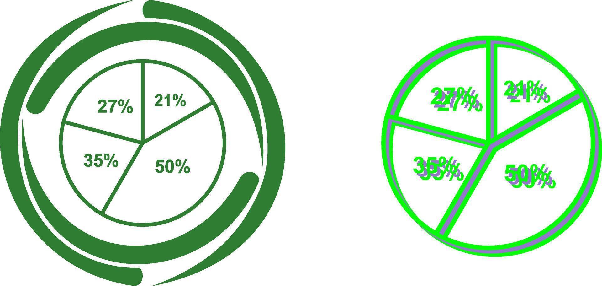 Pie Chart Icon Design vector
