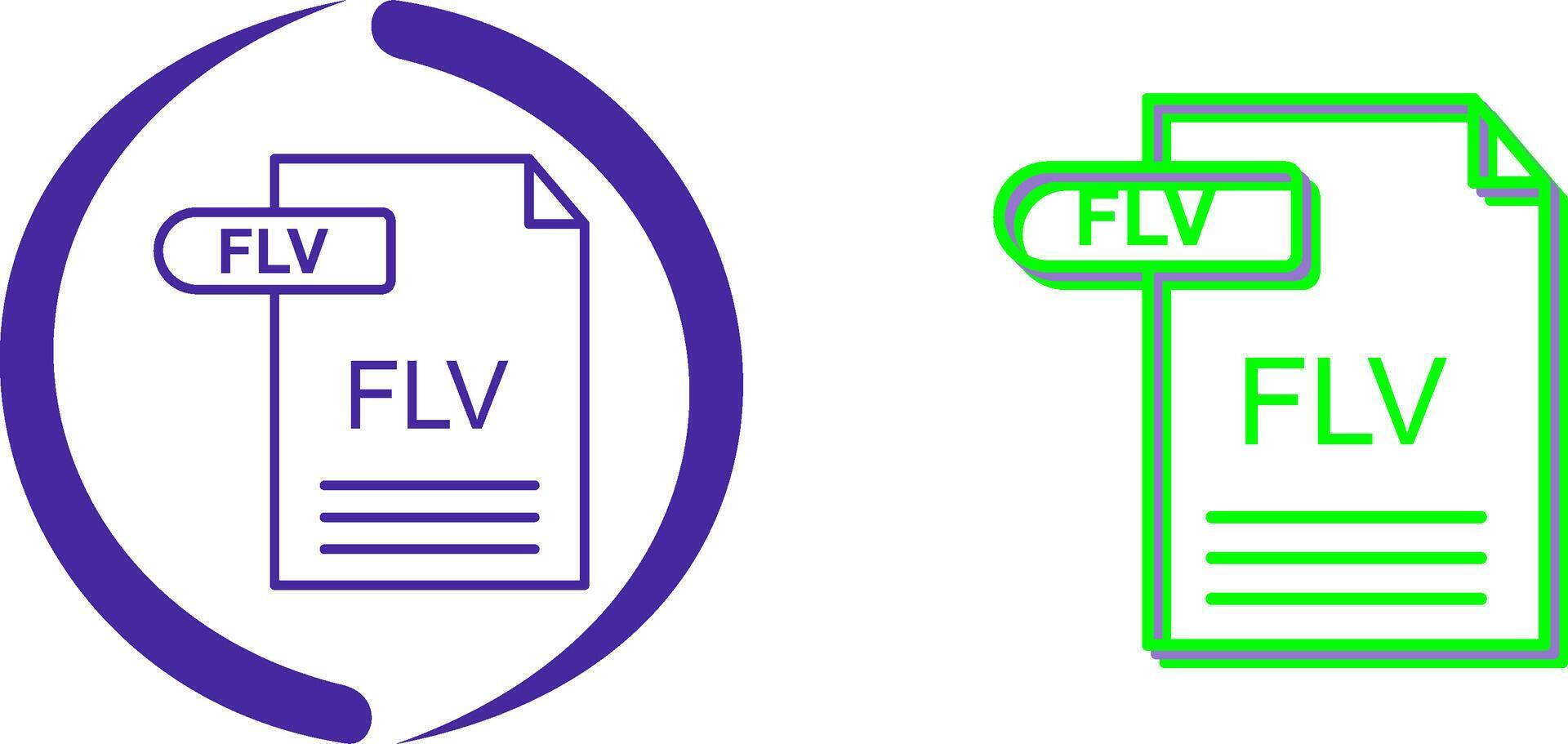 FLV Icon Design vector