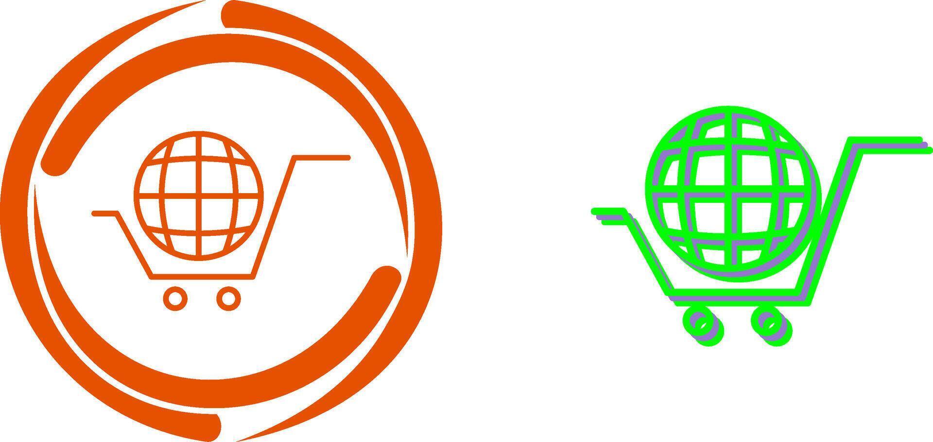 Global Shopping Icon Design vector