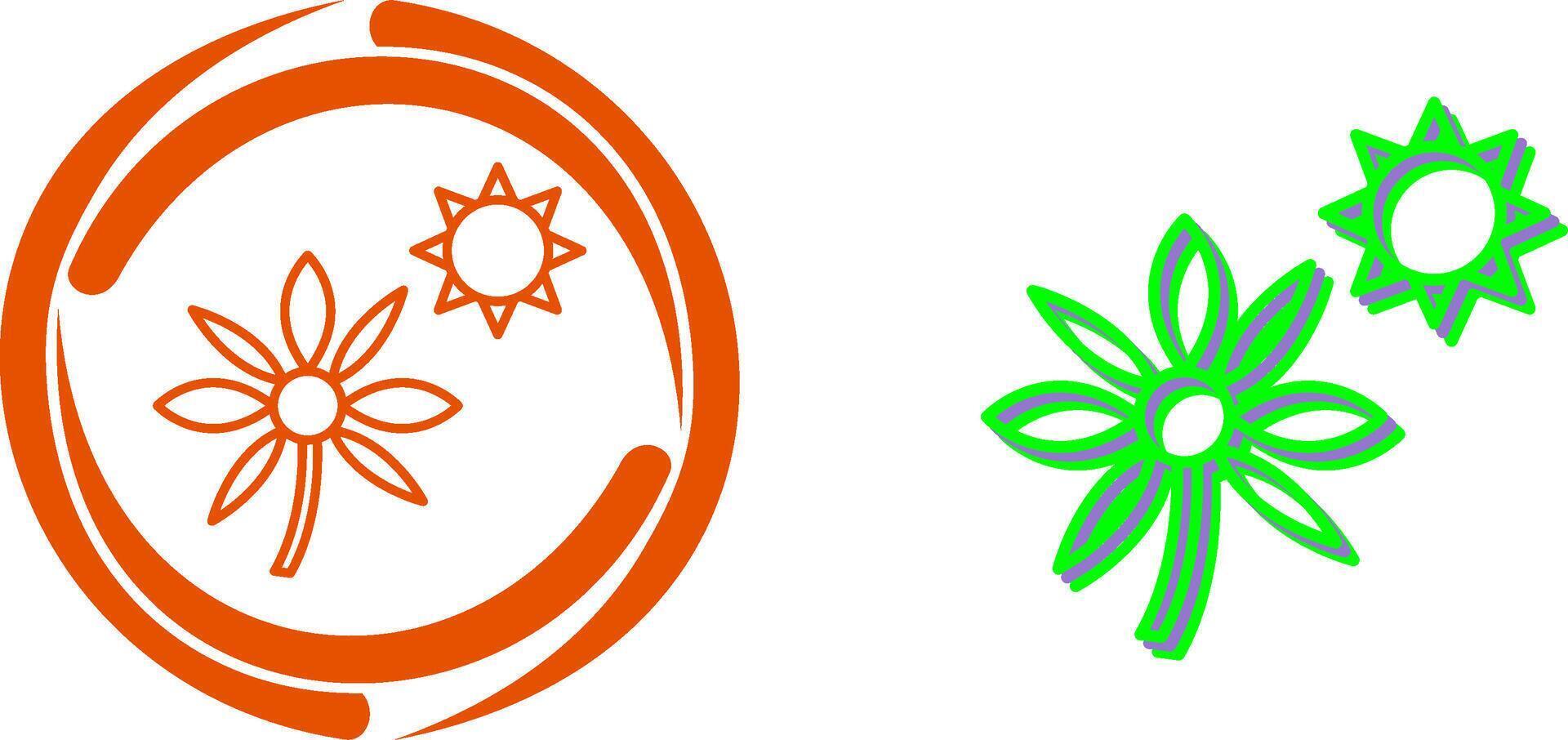 Flower in sunlight Icon Design vector