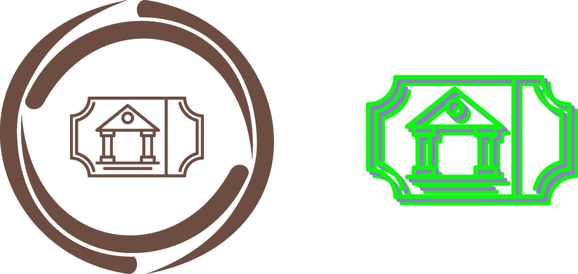 Museum Ticket Icon Design vector