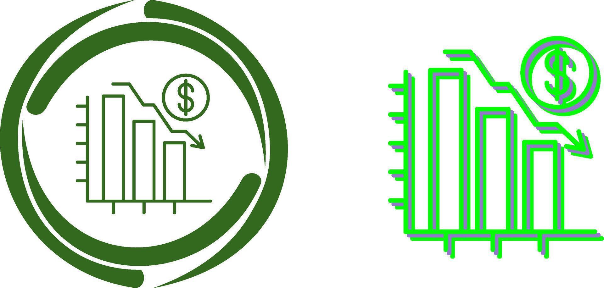 Chart Down Icon Design vector