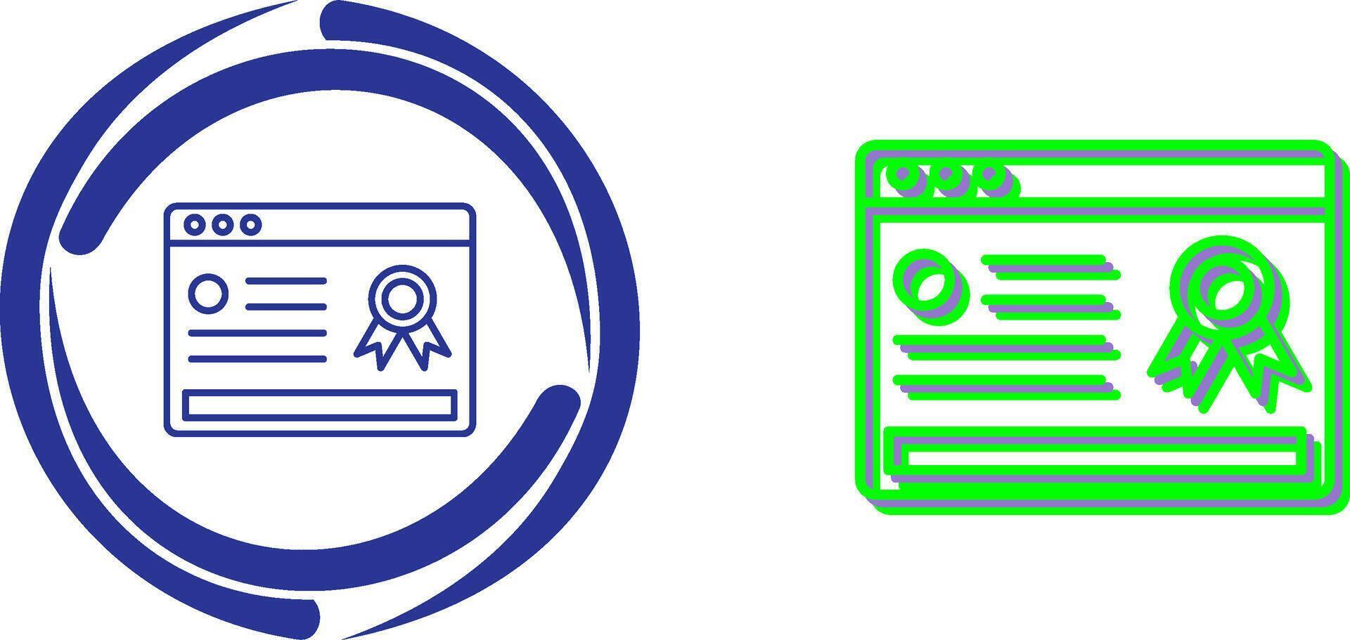 Online Certificate Icon Design vector